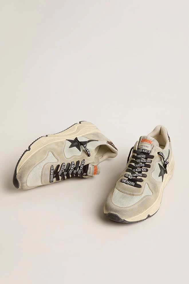 Women | Running Sole Gray Nylon with Black Star & Glitter Heel Tab | Ice x Taupe x Black x Brown - Image 6