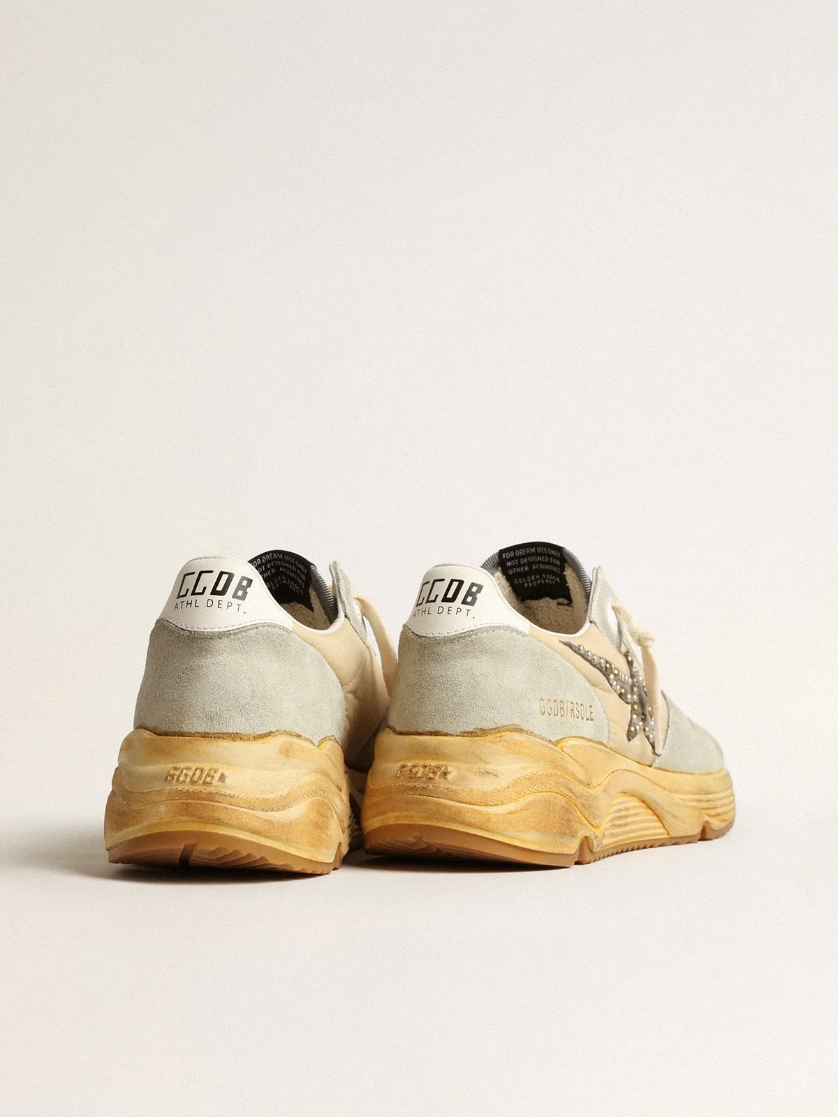 Women | Running Sole Ice Gray with Studded Suede Star | Cream x Ice x White - Image 4