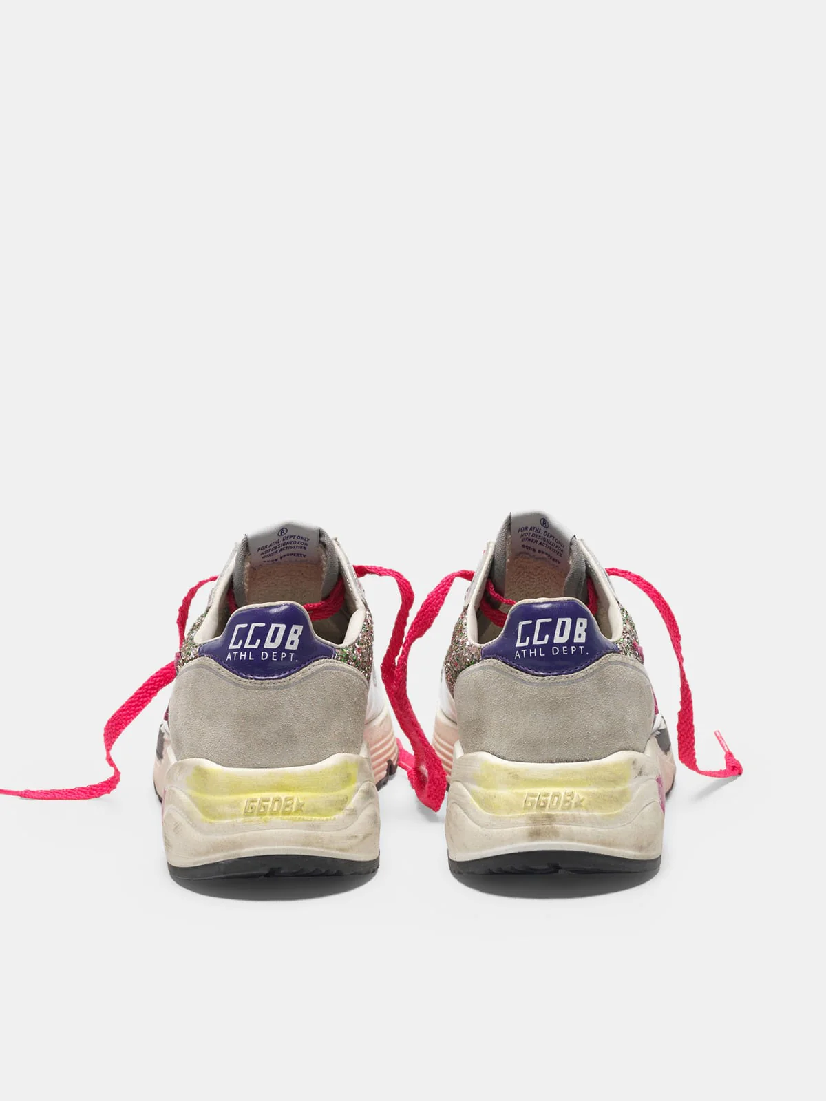 Women | Running Sole Sneakers Metallic Leather & Glitter - Image 3