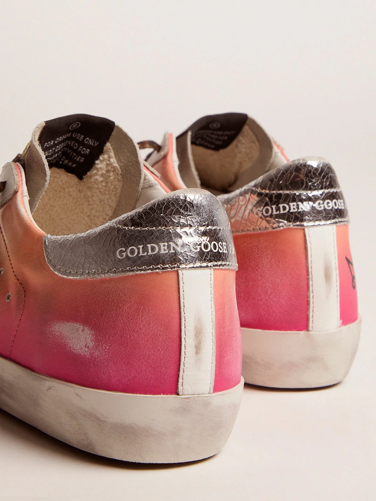 Women | Shaded Pink Super-Star Sneakers with Metallic Heel Tab | Pink Degrade x Ice x Blue x Silver - Image 7