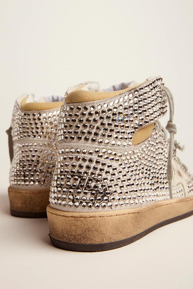Women | Sky-Star Optical White Suede with All-Over Swarovski Crystals | Optic White x Silver - Image 6