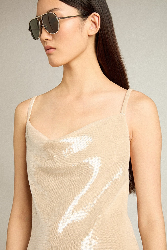 Women | Sleep Dress Parchment-Colored Sequins | Parchment - Image 11
