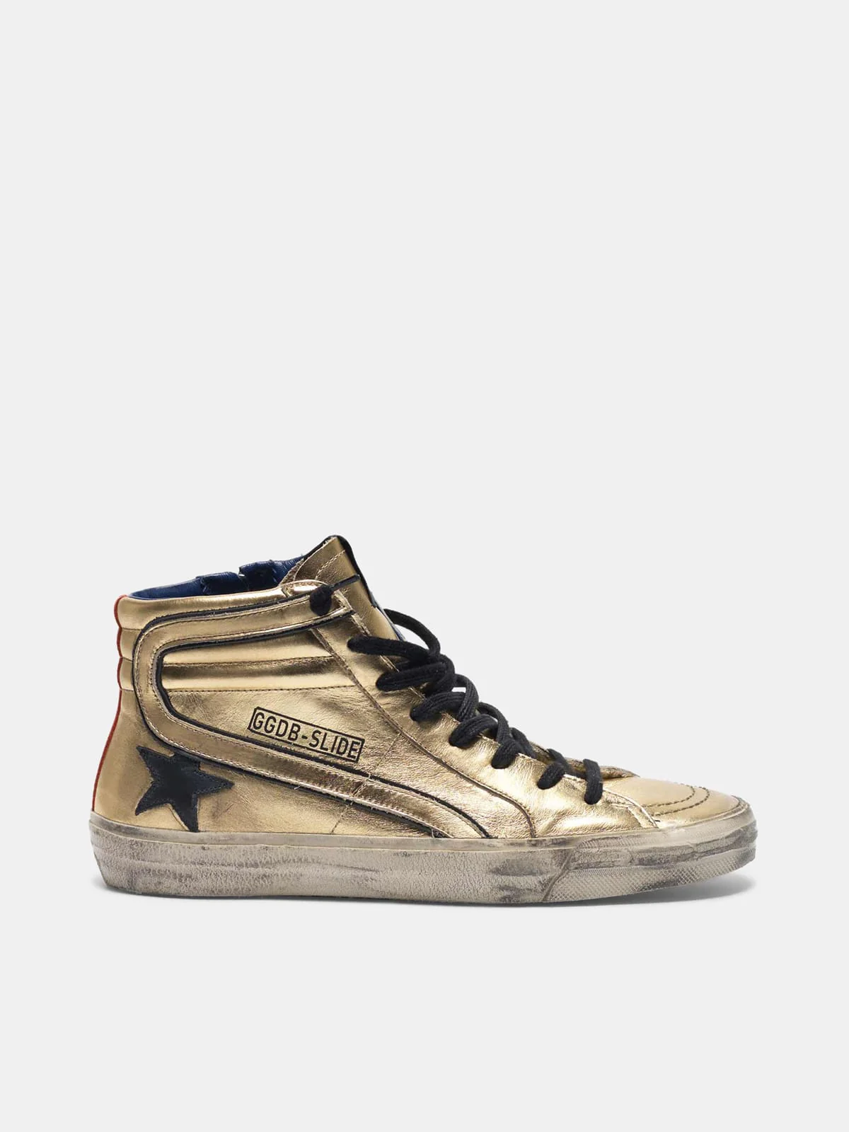 Women | Slide Sneakers Gold Laminated Leather - Image 5
