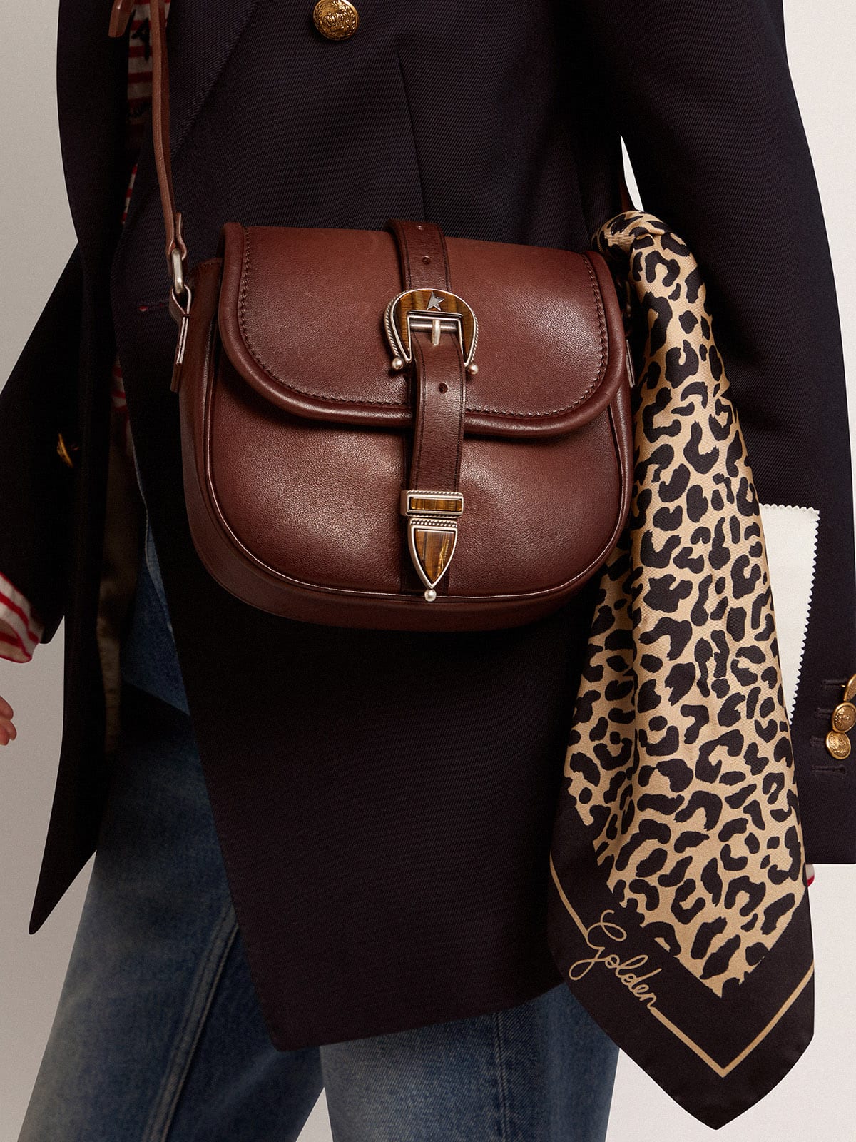 Women | Small Rodeo Bag Dark Tan Leather | Testa Di Moro - Image 6