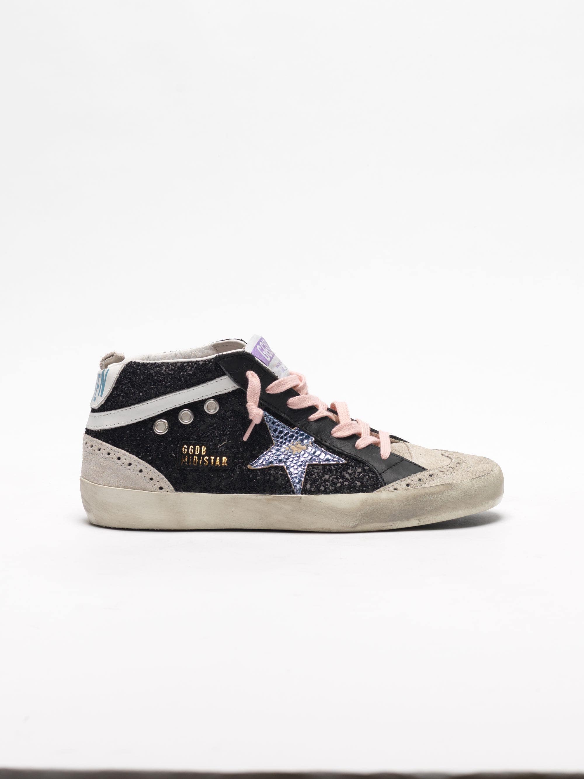 Women | Sneakers Mid Star Black Glitter-Light Blue - Image 8