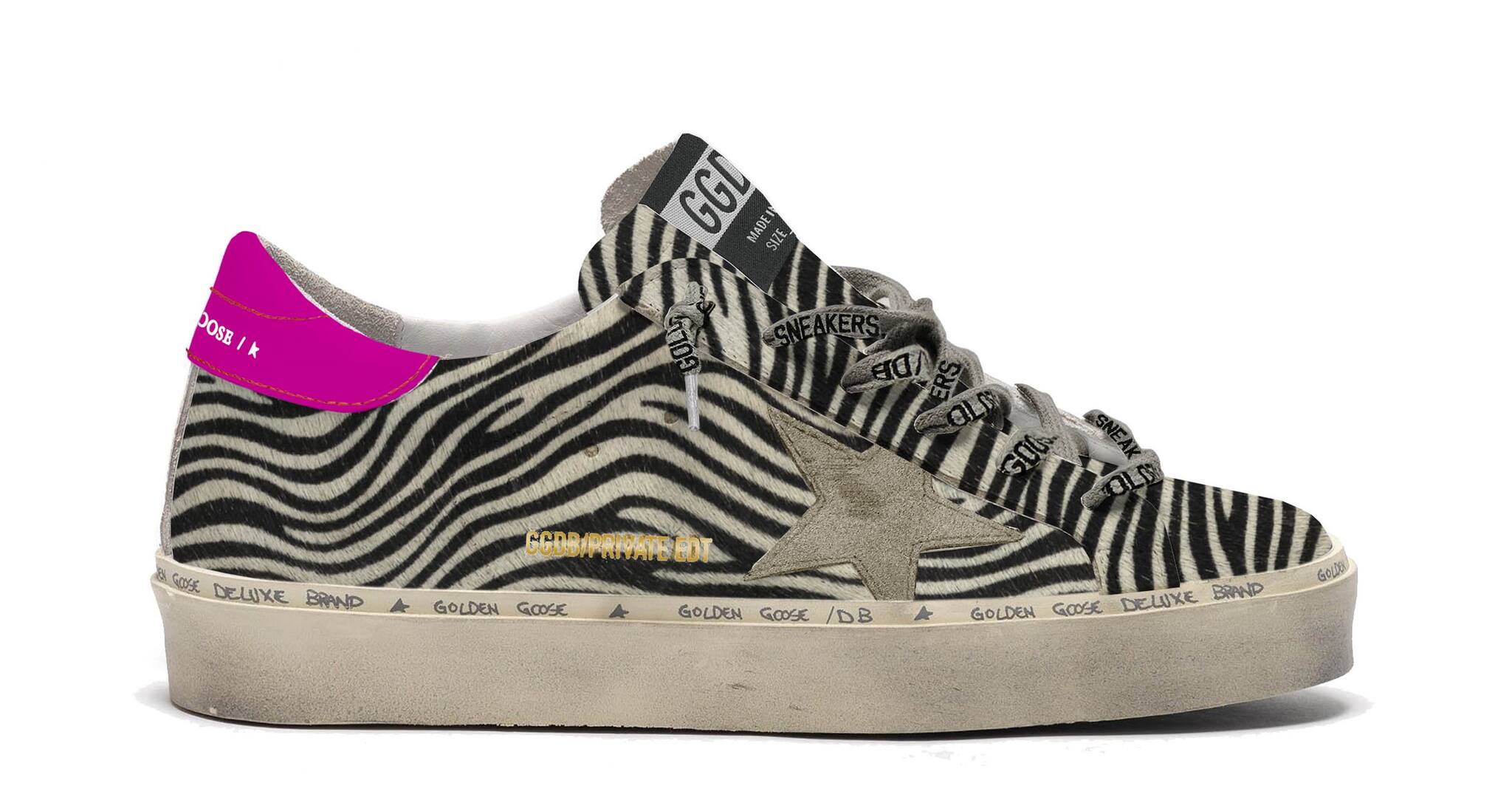 Women | Sneakers Private Edt Black/White Zebra with Ice Star | Black White Zebra x Ice x Fuxia - Image 2