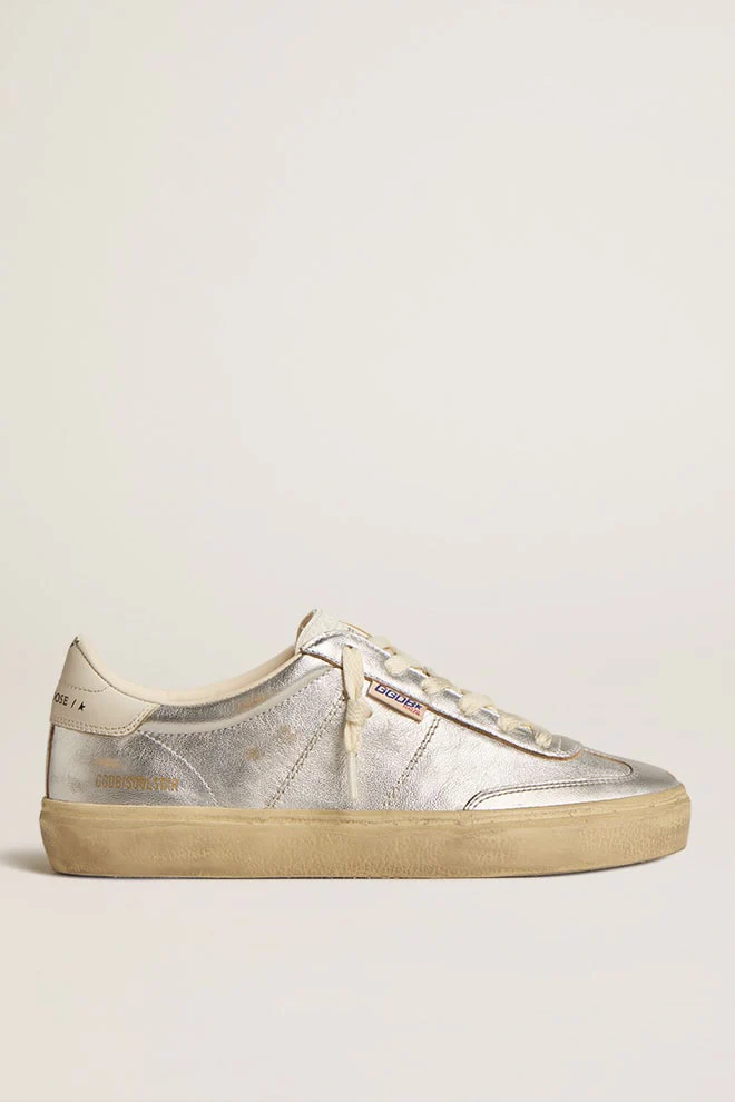 Women | Soul Star Metallic Silver Leather with White Leather Heel Tab | Silver x White x Milk - Image 4