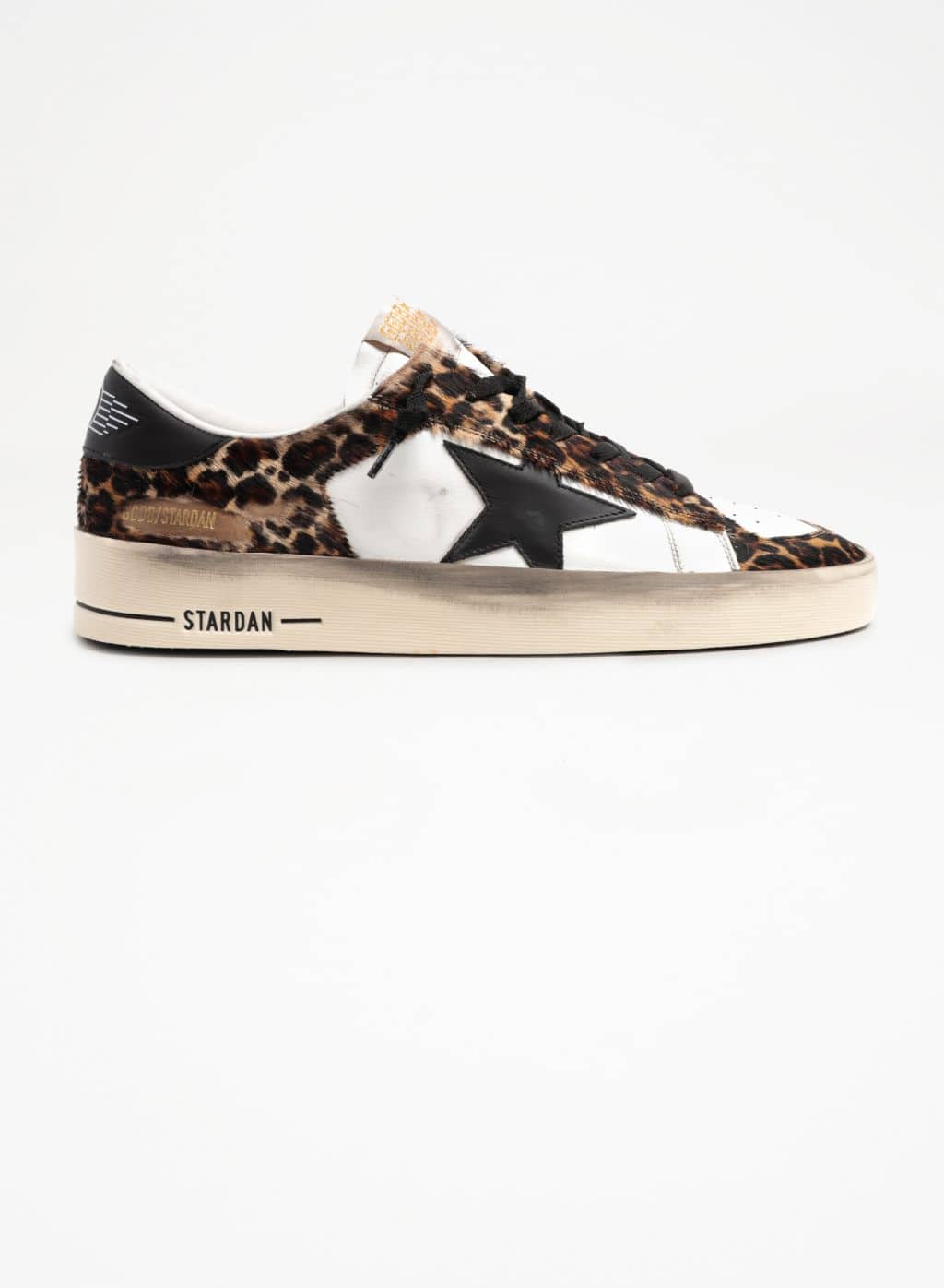 Women | Stardan Sneakers Leopard-Print Pony Skin & Black Star | Beige Brown Leo x White x Black - Image 3