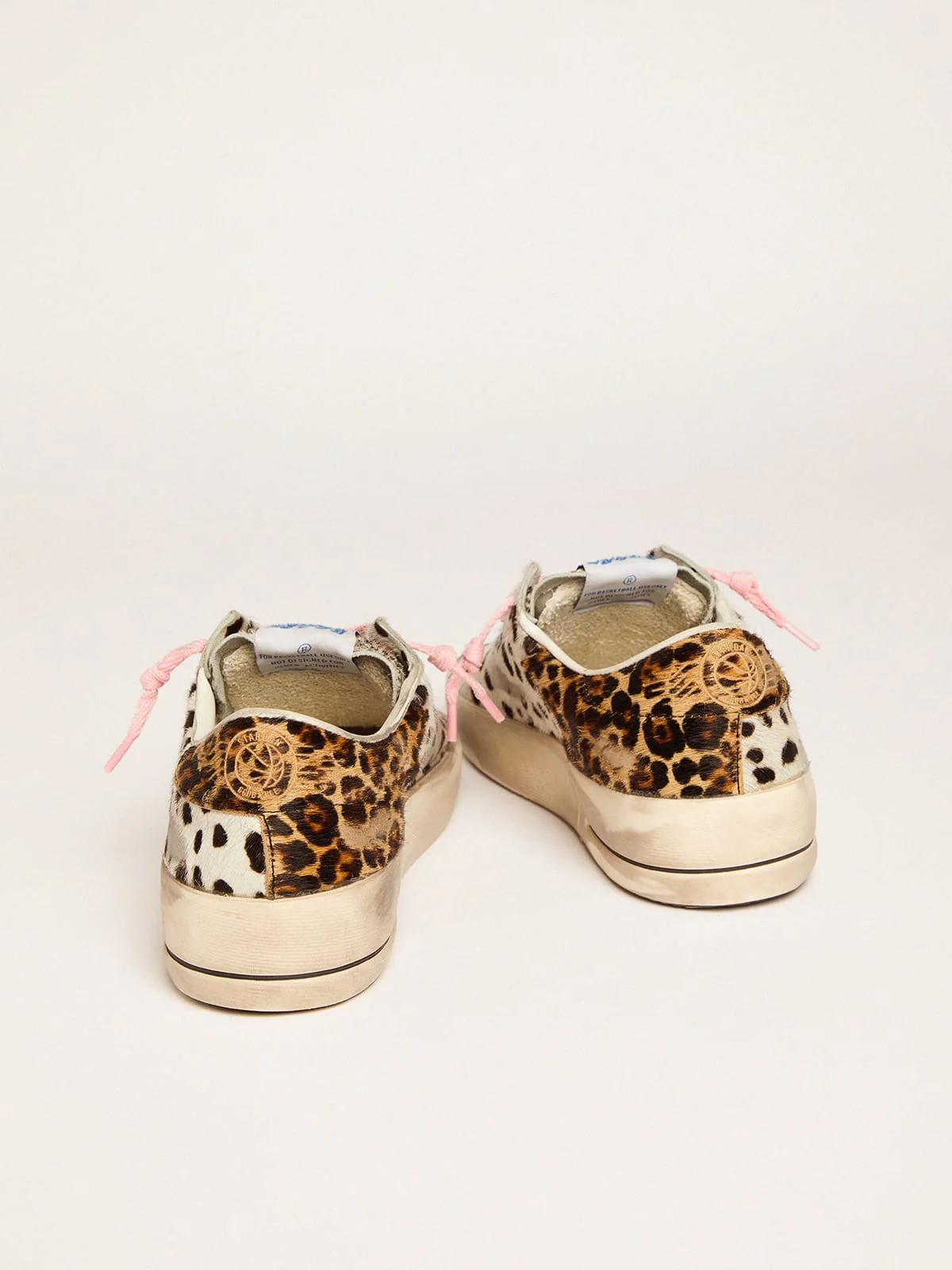 Women | Stardan Sneakers Polka-Dot Pony Skin with Leopard-Print Pony Skin Star | Black White x Beige Brown Leo - Image 5