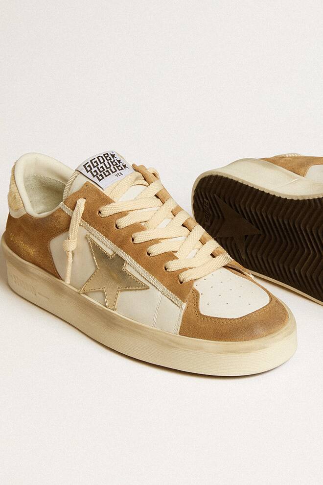 Women | Stardan Tobacco Leather with Platinum Laminated Star | Tabacco x Latte x Platino - Image 4