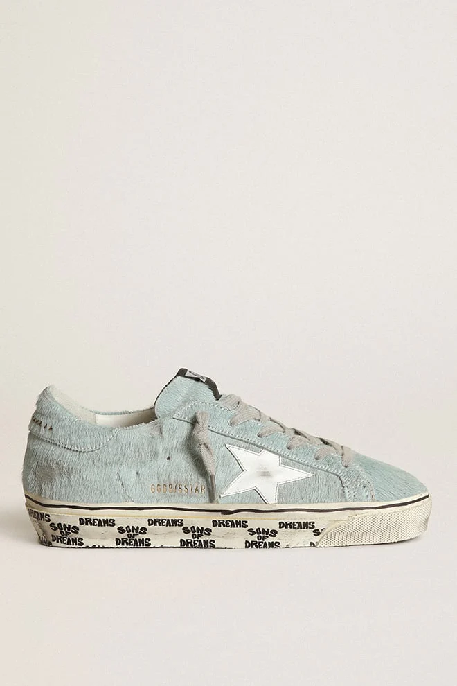 Women | Super-Star Aquamarine with White Star & Grey Laces | Aquamarine x White - Image 7