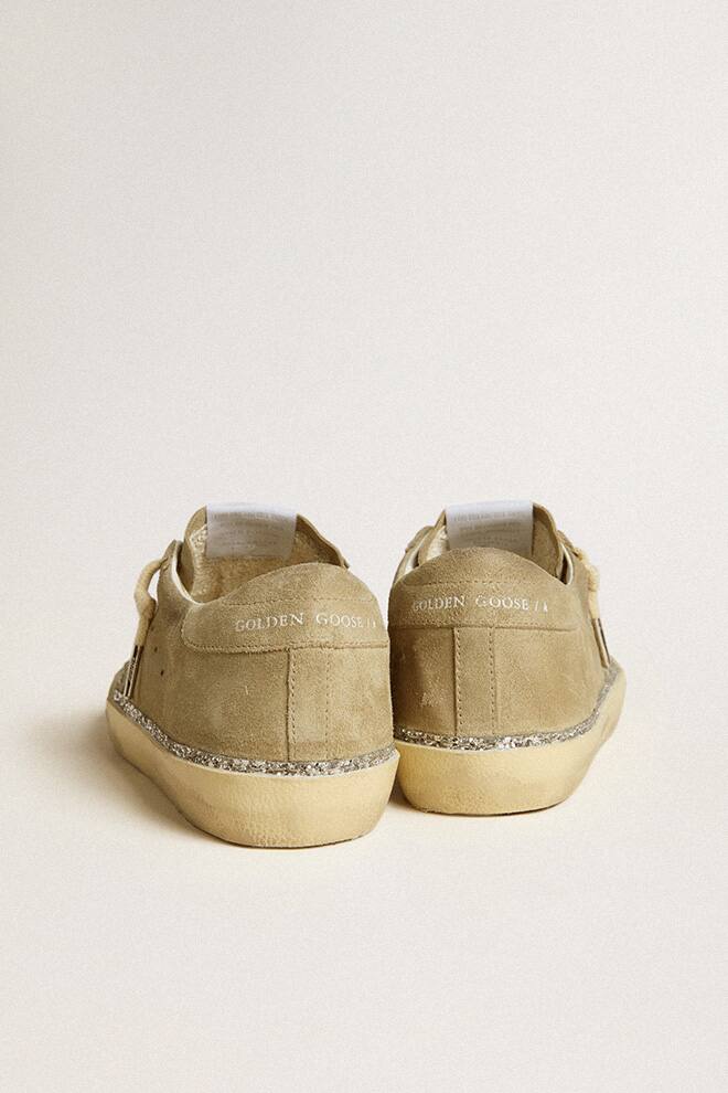 Women | Super-Star Beige Suede with Glitter Edge Around | Ice x Silver - Image 3