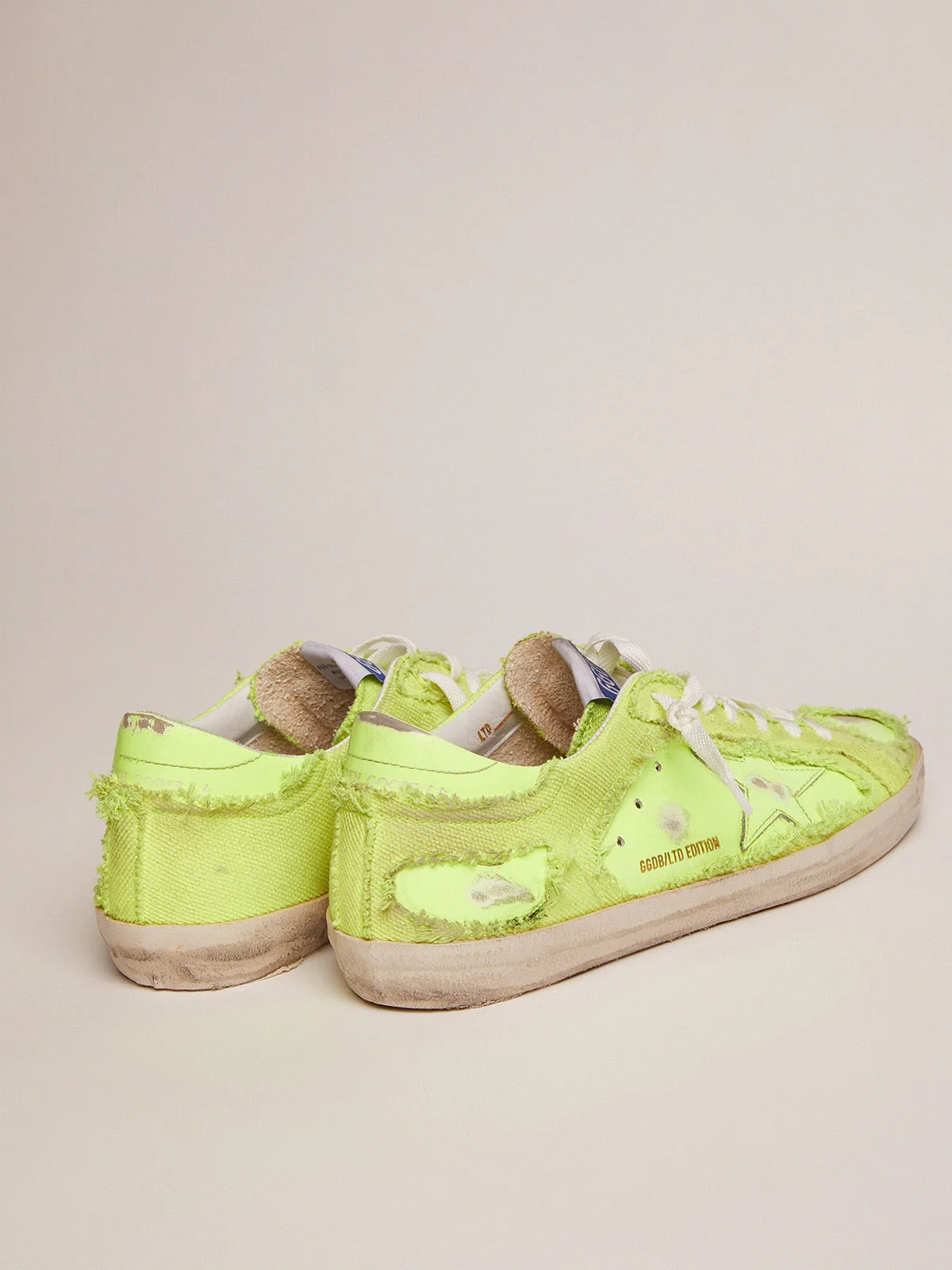 Women | Super-Star Lab Sneakers Fluorescent Yellow Leather & Canvas | Yellow Fluo - Image 4