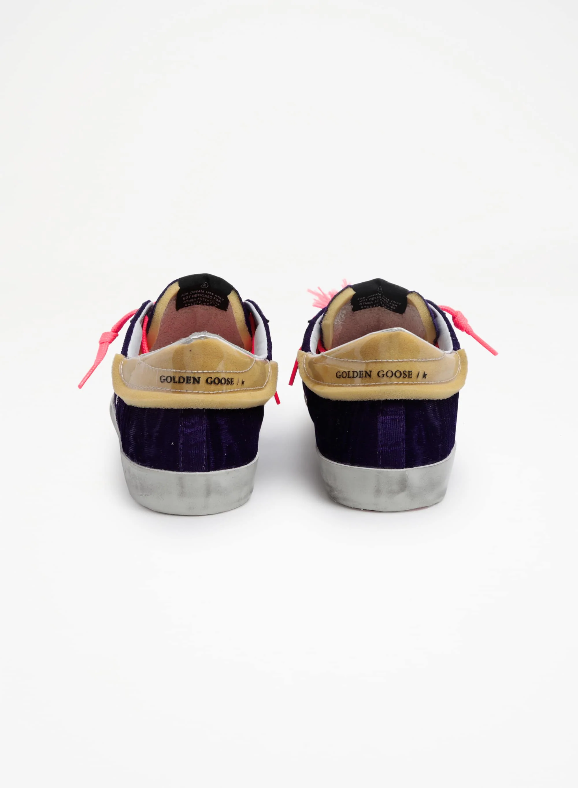 Women | Super-Star Lab Sneakers Purple Velvet with Pvc Heel Tab | Purple x White x Beige - Image 9