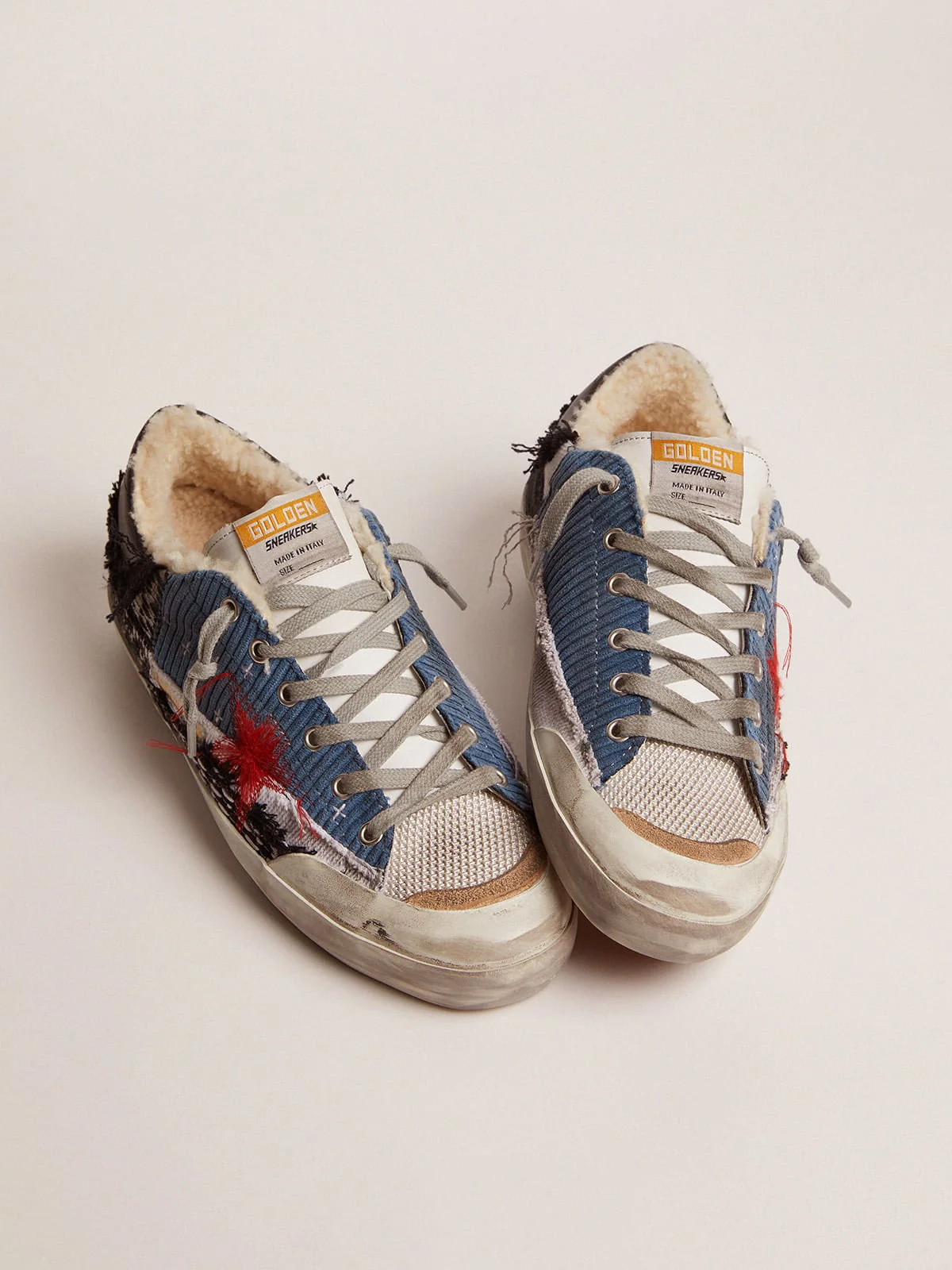 Women | Super-Star Lab Sneakers with Patchwork & Shearling Lining | Multicolor - Image 4