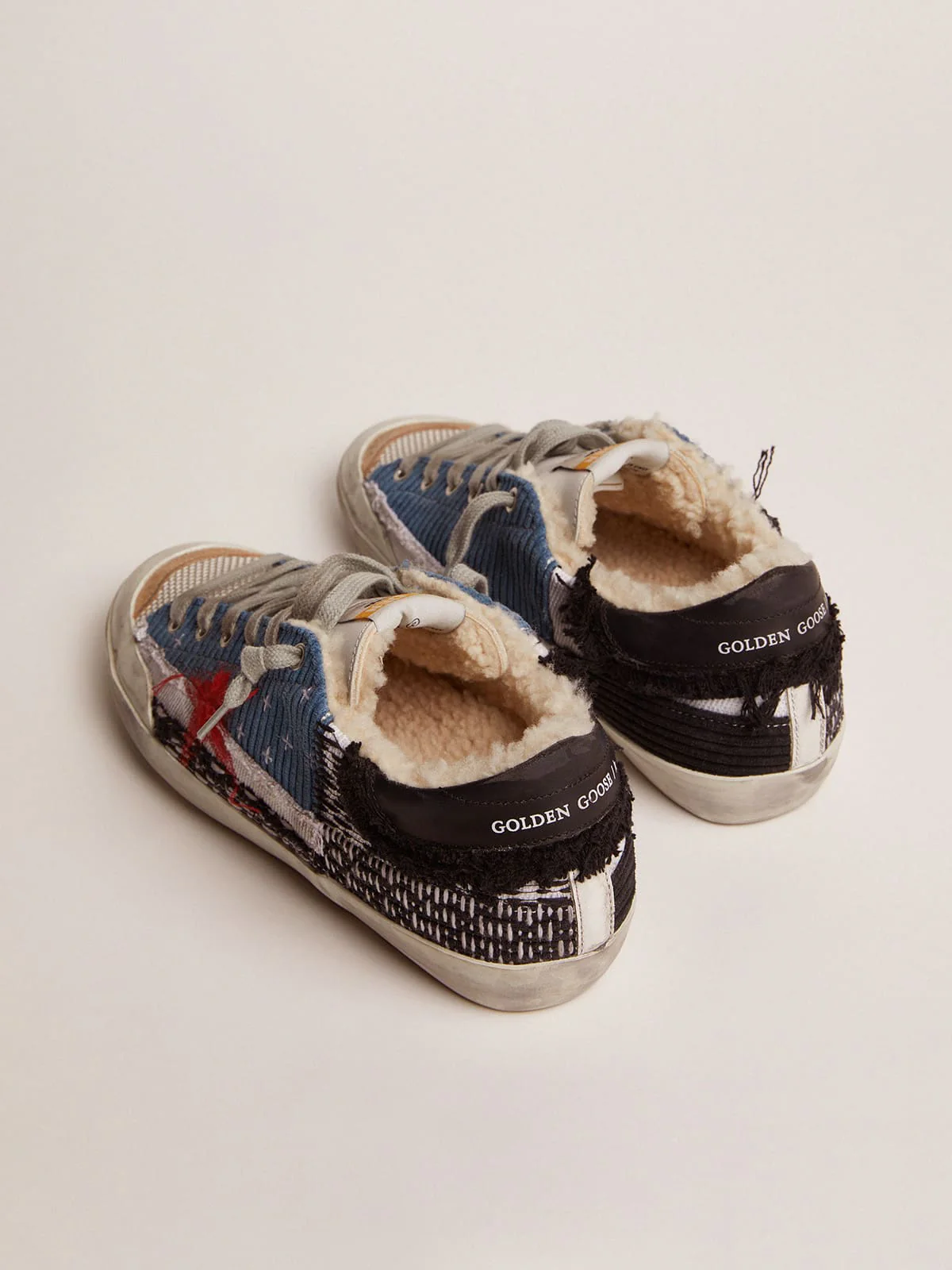 Women | Super-Star Lab Sneakers with Patchwork & Shearling Lining | Multicolor - Image 5