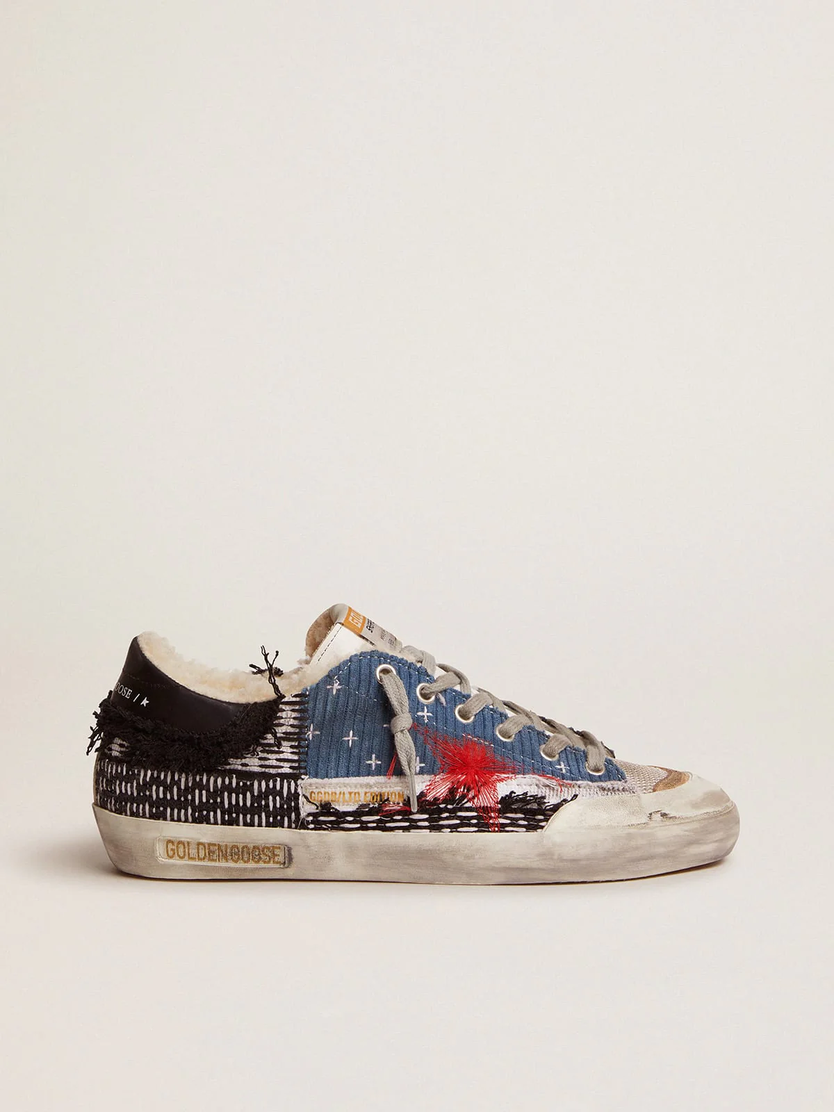 Women | Super-Star Lab Sneakers with Patchwork & Shearling Lining | Multicolor - Image 6