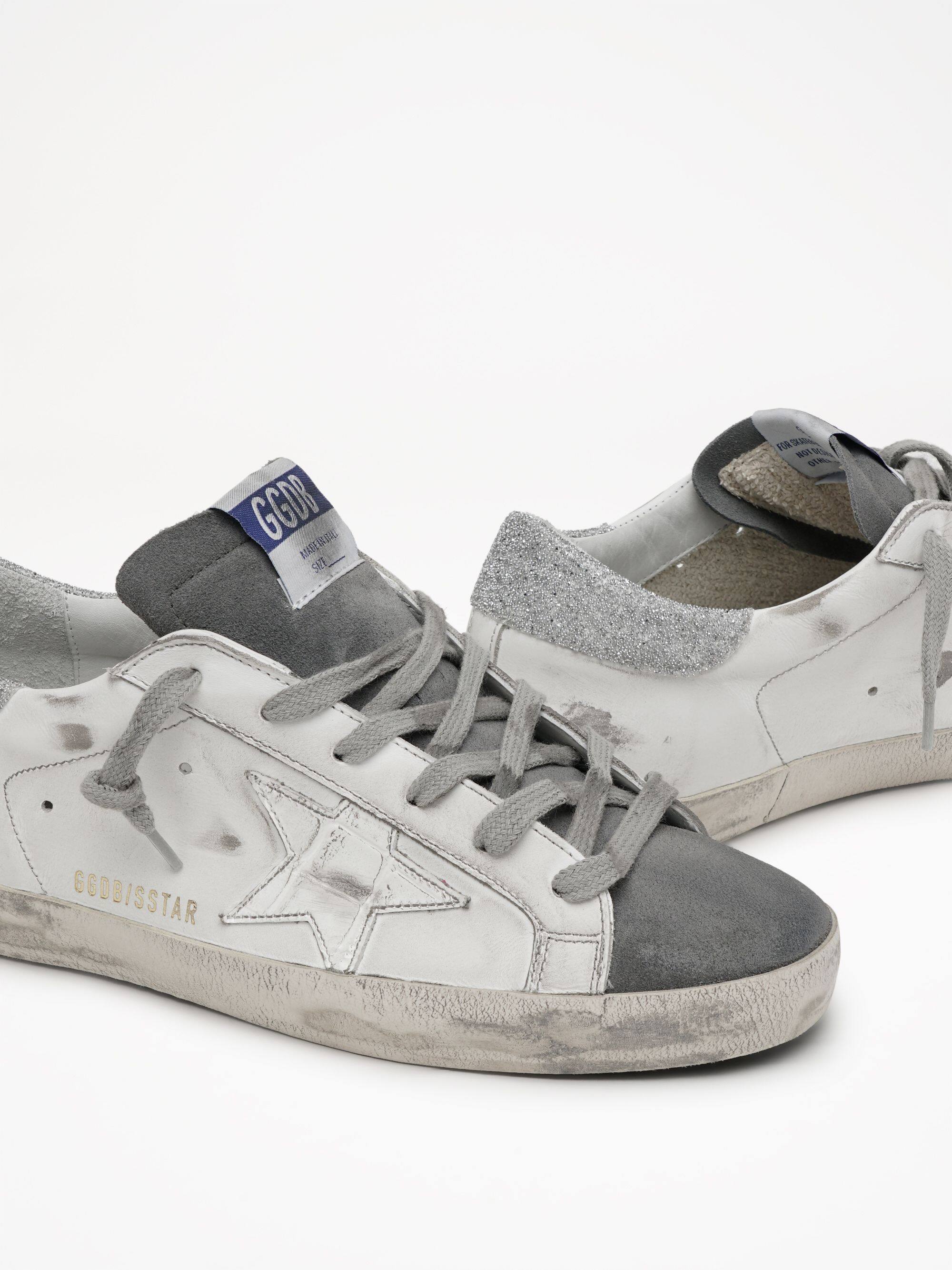 Women | Super-Star Leather Upper Cocco Print Star Crystal | Dark Grey x White x Silver - Image 2