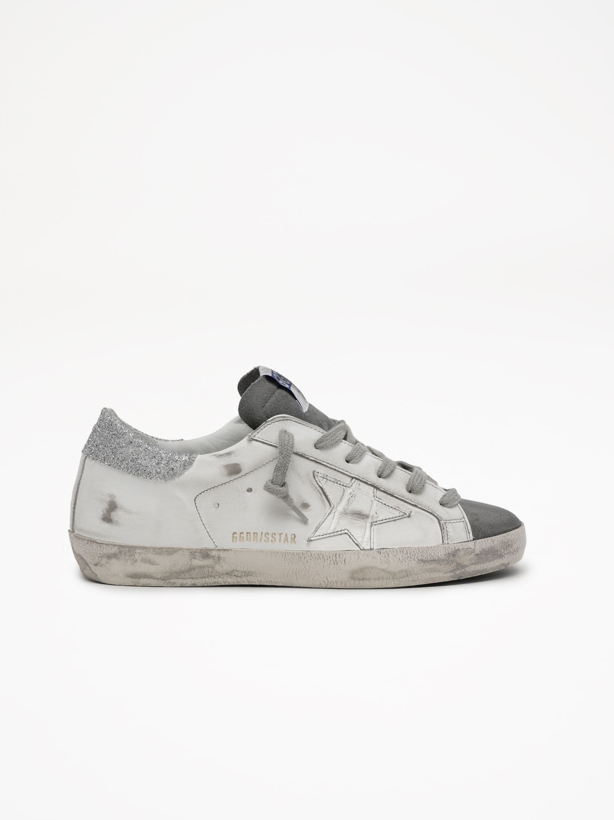 Women | Super-Star Leather Upper Cocco Print Star Crystal | Dark Grey x White x Silver - Image 4