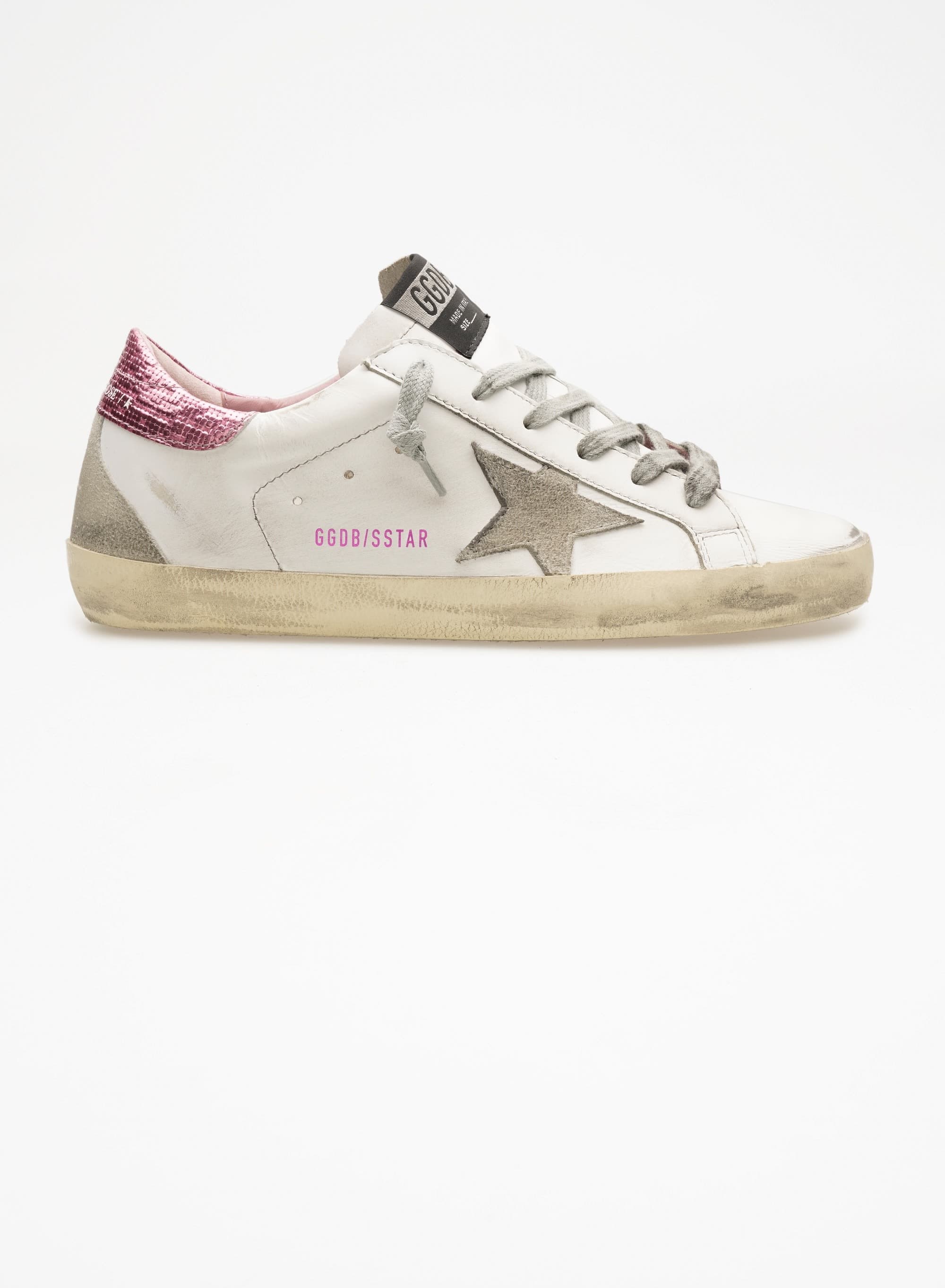 Women | Super-Star Leather Upper Suede Star Checkered Laminated | White x Ice x Pink - Image 4