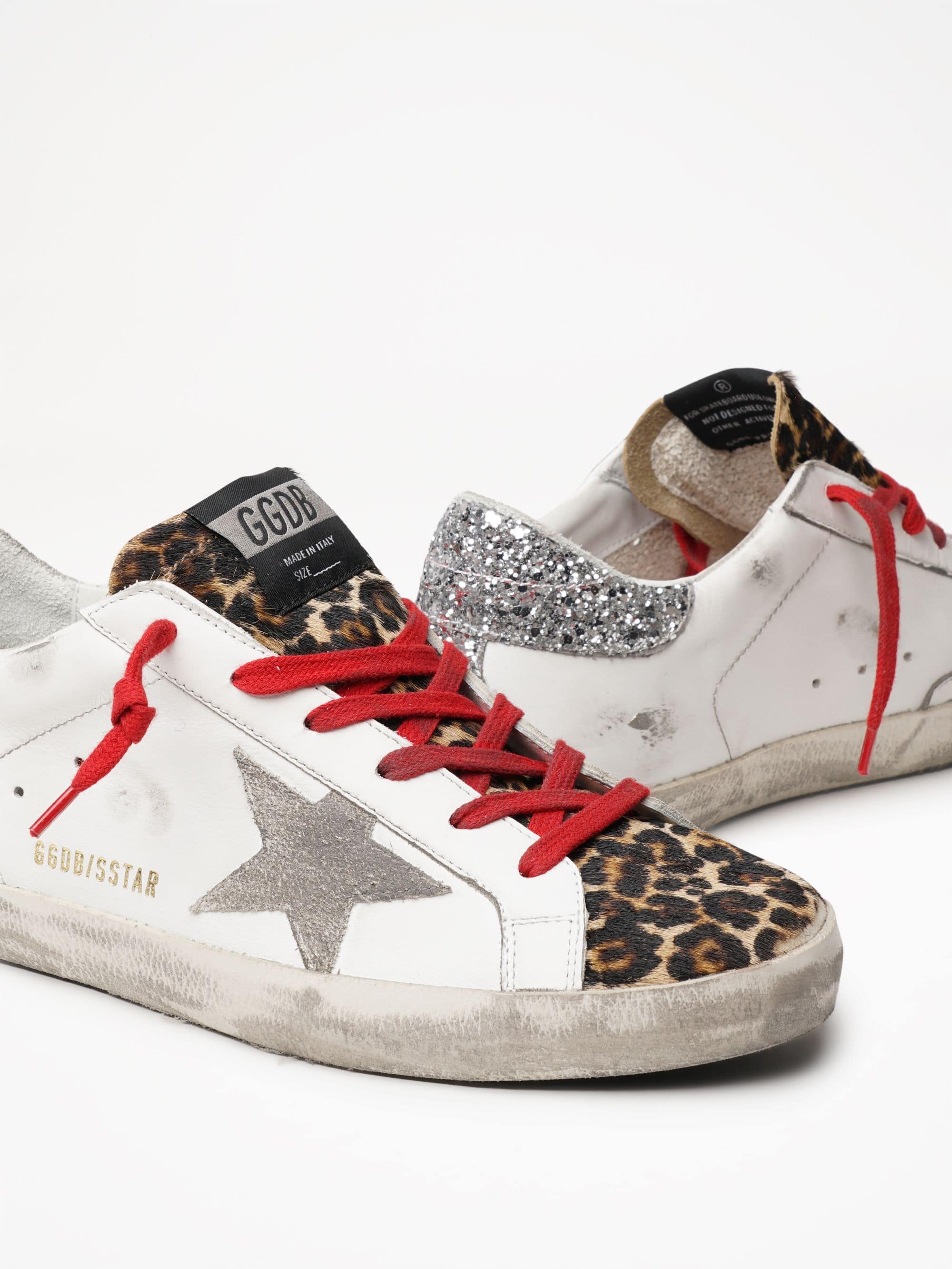Women | Super-Star Leather Upper Suede Star Leopard Horsy | White x Brown Leo x Ice x Silver - Image 2