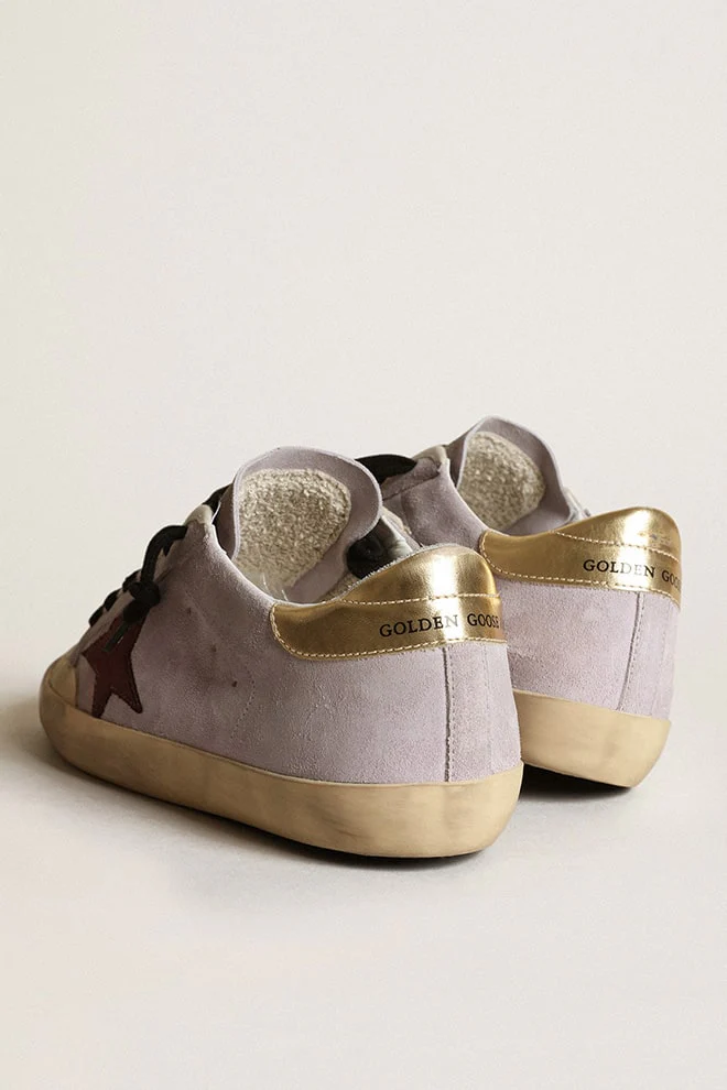 Women | Super-Star Lilac Suede with A Brown Star & Gold Heel Tab | Lilac x Chocolate Brown x Gold - Image 3