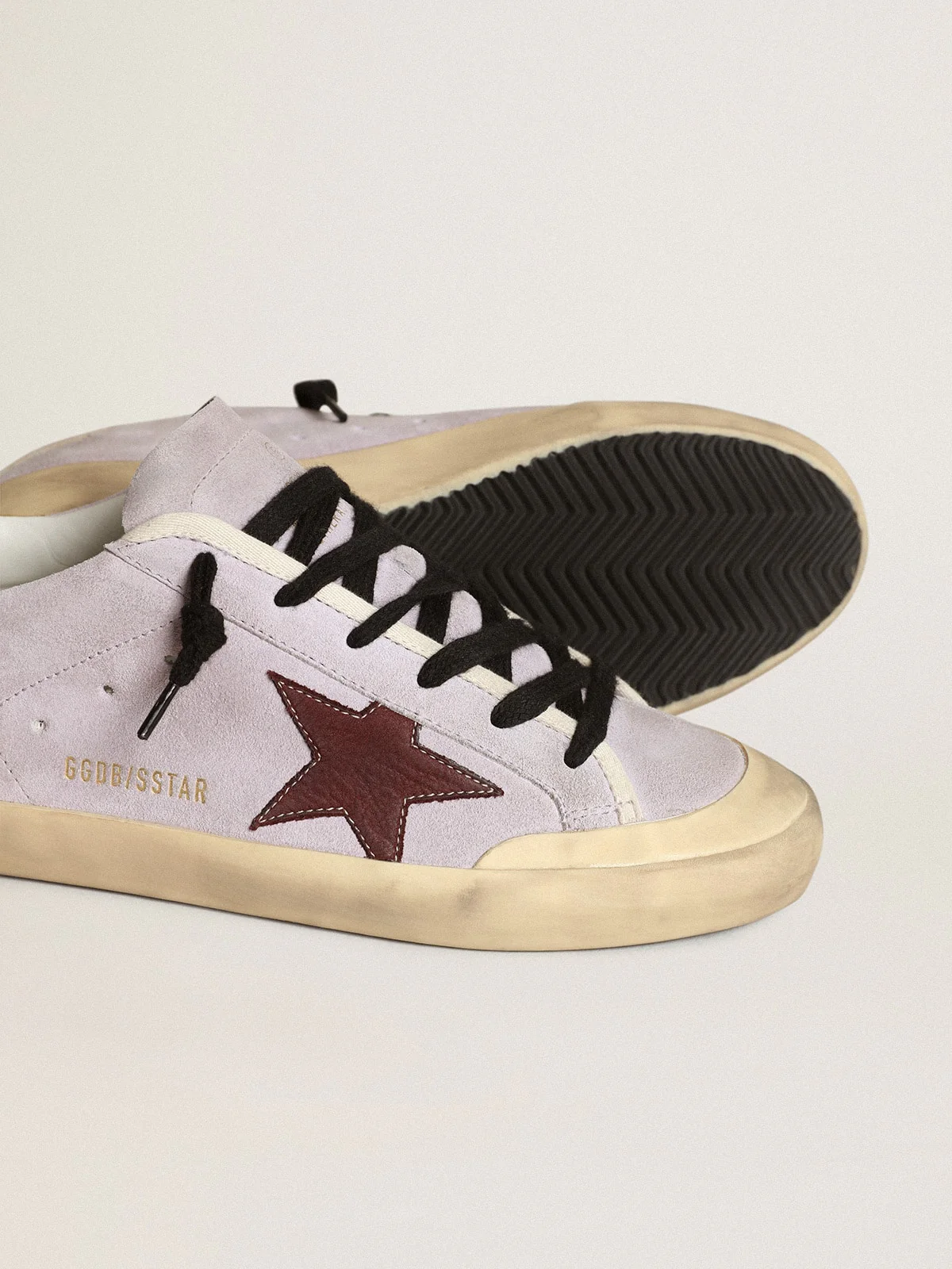 Women | Super-Star Lilac Suede with A Brown Star & Gold Heel Tab | Lilac x Chocolate Brown x Gold - Image 7