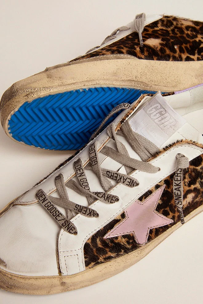 Women | Super-Star Ltd Leopard Pony Skin with Salmon Color Star | Beige Brown Leo x Salmon Pink x Purple - Image 3
