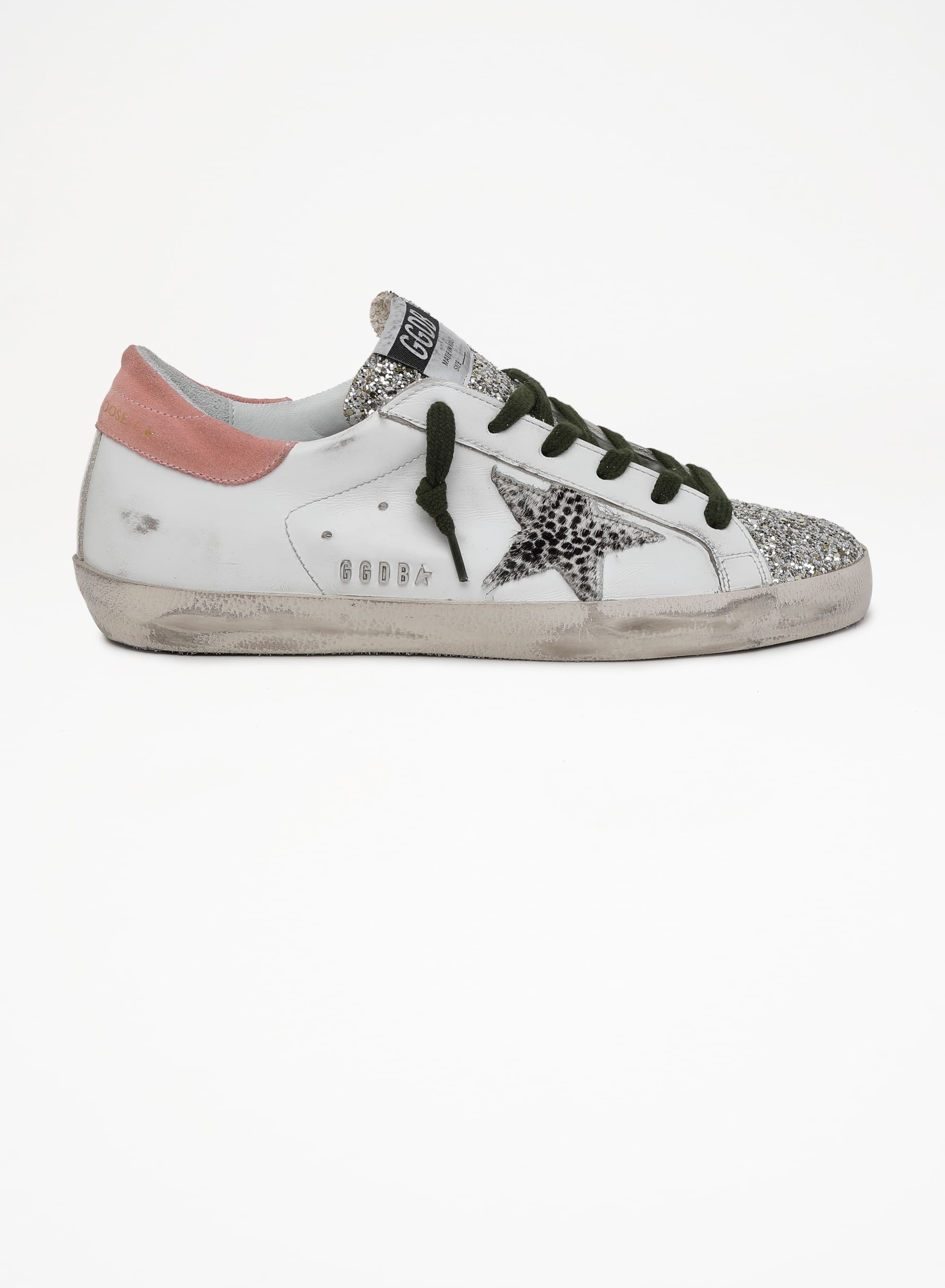 Women | Super-Star Ltd Sneakers with Silver Glitter & Animal-Print Pony Skin Star | White x Platinum x Rock Phyton x Pink - Image 5