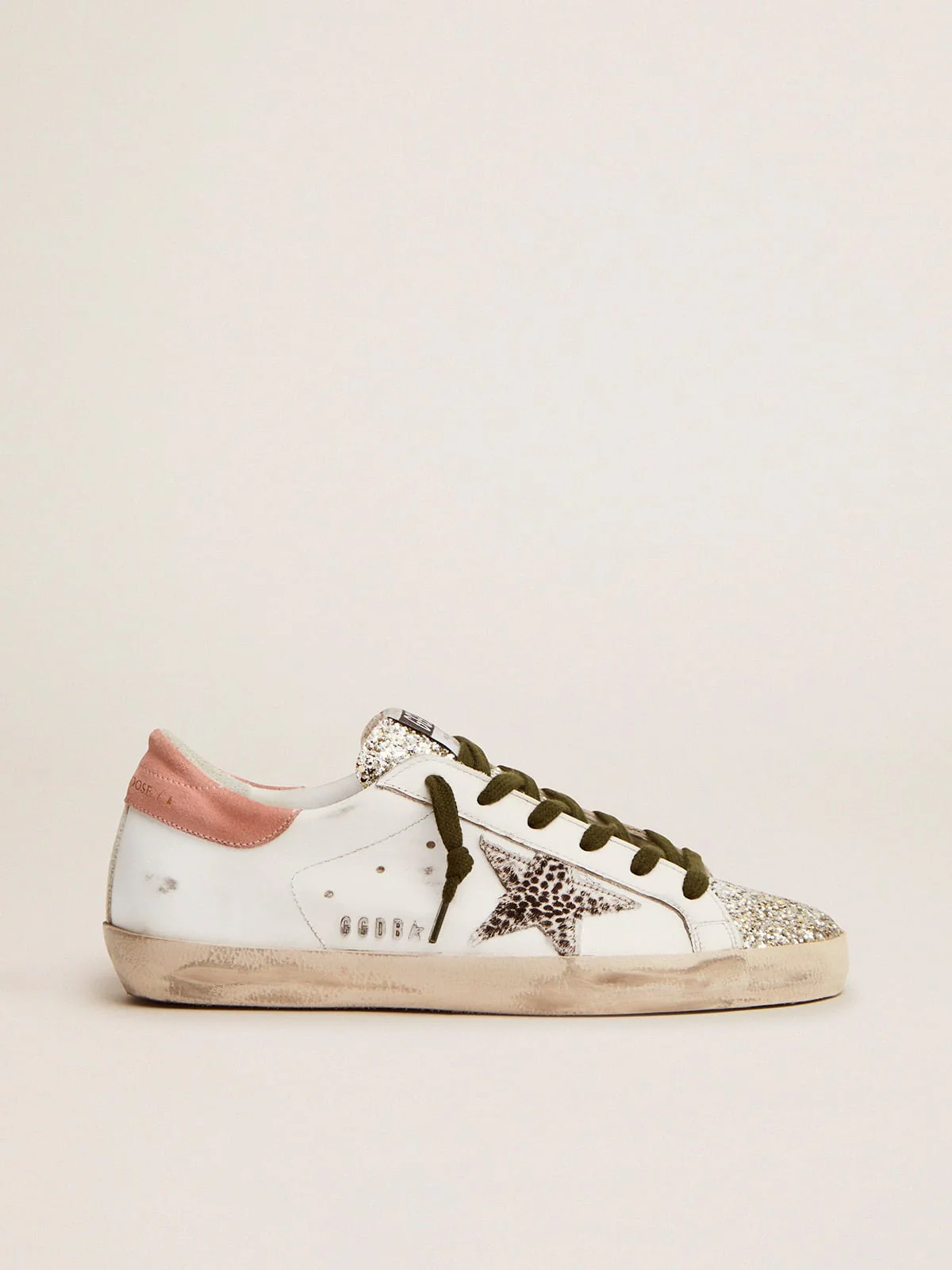 Women | Super-Star Ltd Sneakers with Silver Glitter & Animal-Print Pony Skin Star | White x Platinum x Rock Phyton x Pink - Image 9