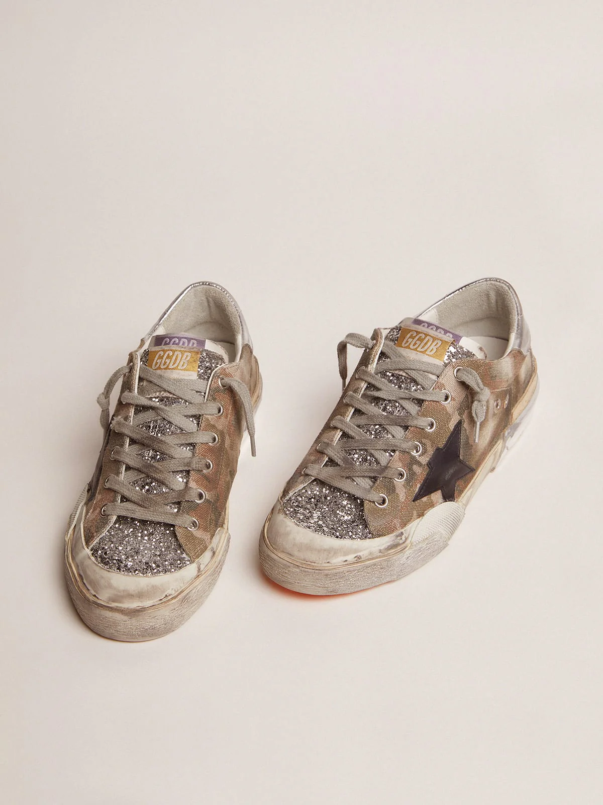 Women | Super-Star Penstar Lab Sneakers Camouflage Canvas with Multi-Foxing | Green Camouflage x Black x Silver - Image 6