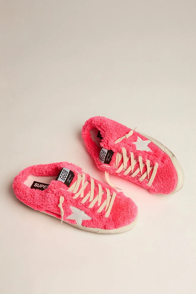 Women | Super-Star Sabot Sponge Upper Leather Star | Fuchsia x White - Image 6