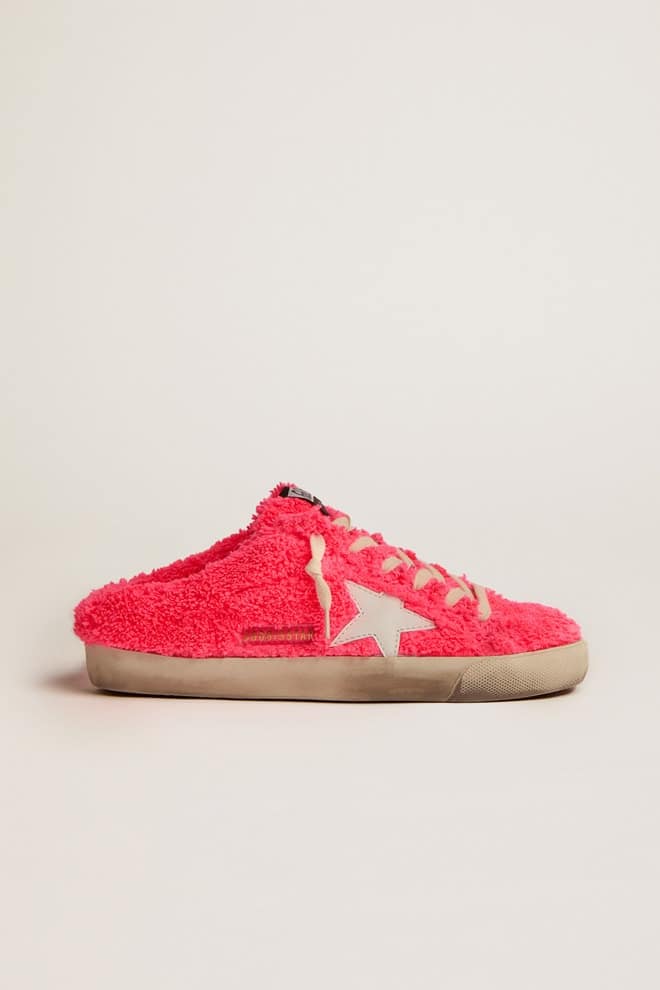 Women | Super-Star Sabot Sponge Upper Leather Star | Fuchsia x White - Image 8