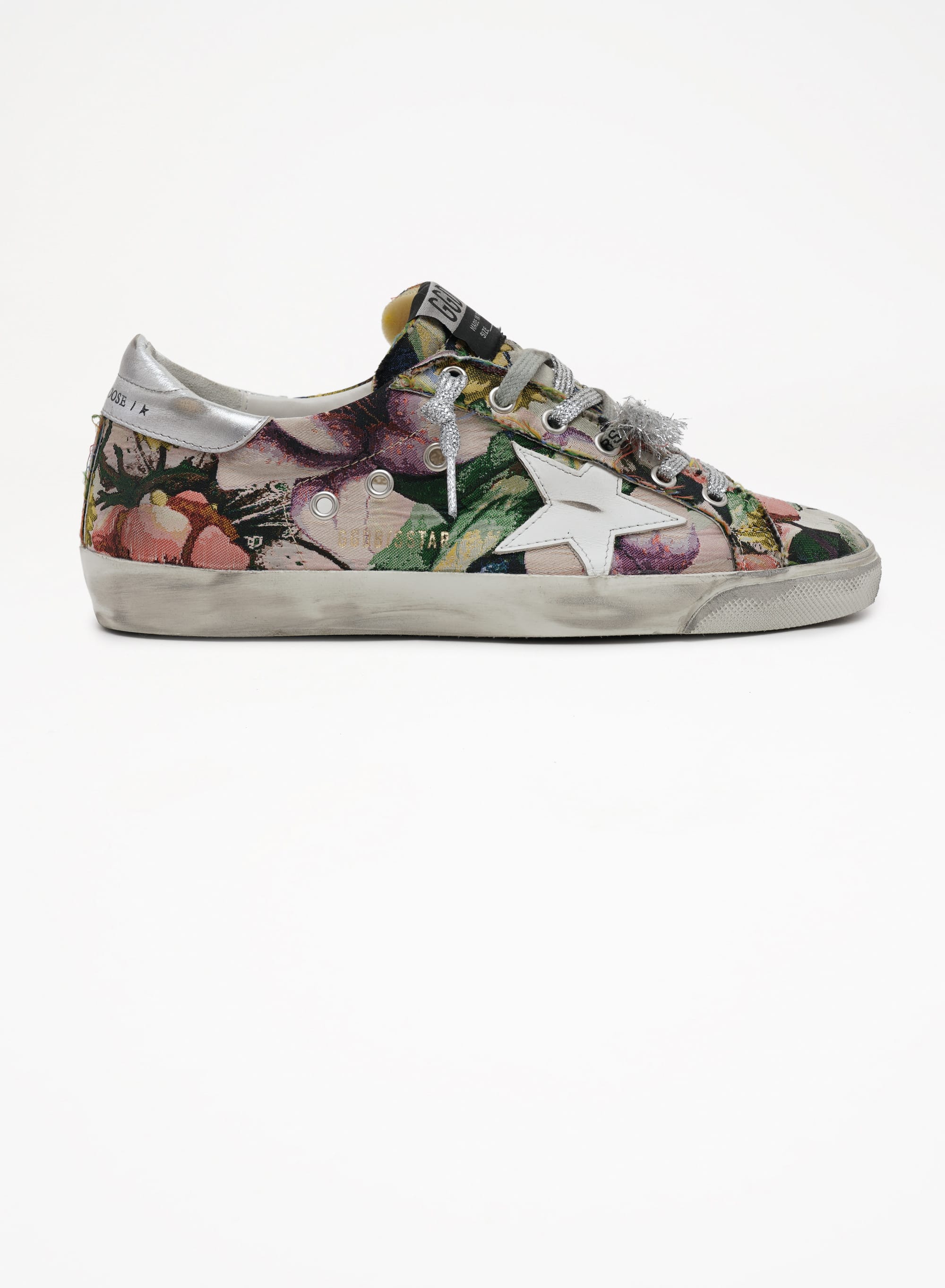 Women | Super-Star Sneakers Floral-Print Jacquard | Multicolor x White x Silver - Image 9