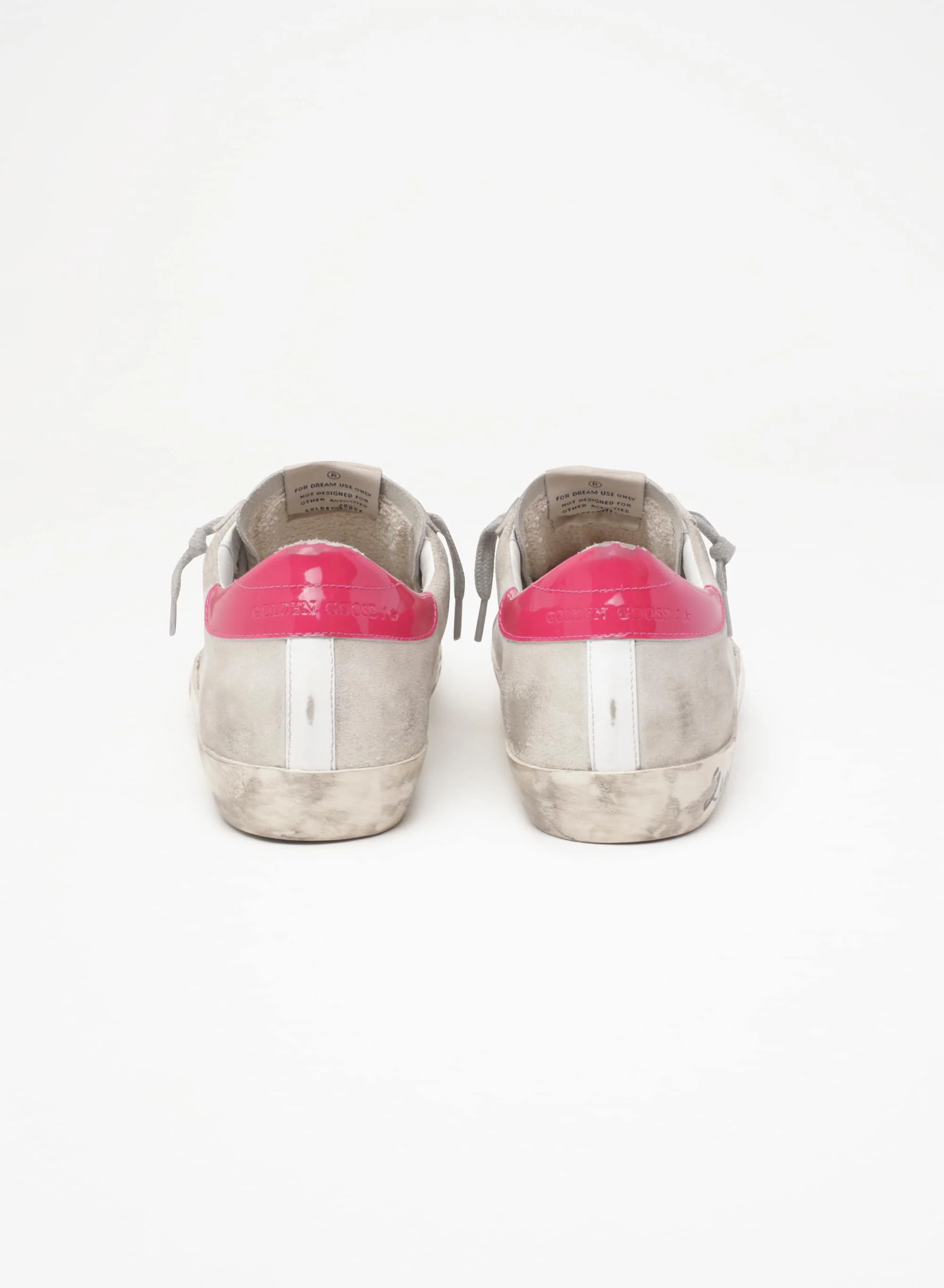 Women | Super-Star Sneakers Gray Suede with White Star & Red Heel Tab | Ice x White x Light Red - Image 7