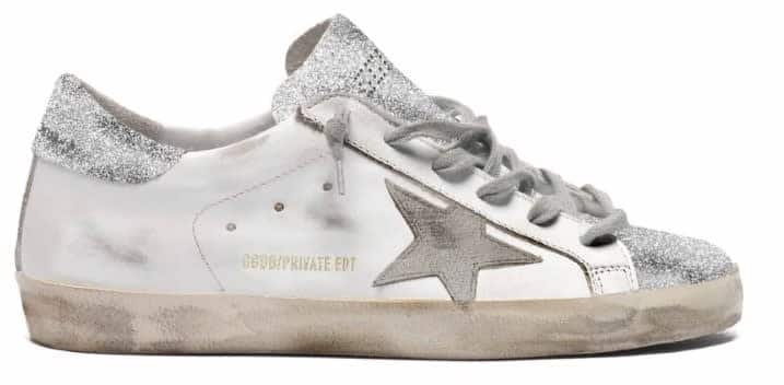 Women | Super-Star Sneakers Leather with Silver Glitter Toe & Heel Tab | White x Ice x Silver - Image 2