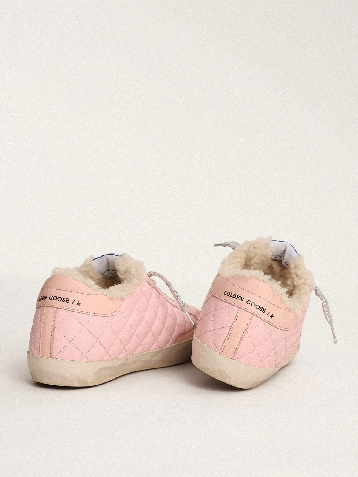 Women | Super-Star Sneakers Pink Quilted Leather with Shearling Lining | Pink x Ice x Rose Quartz - Image 4