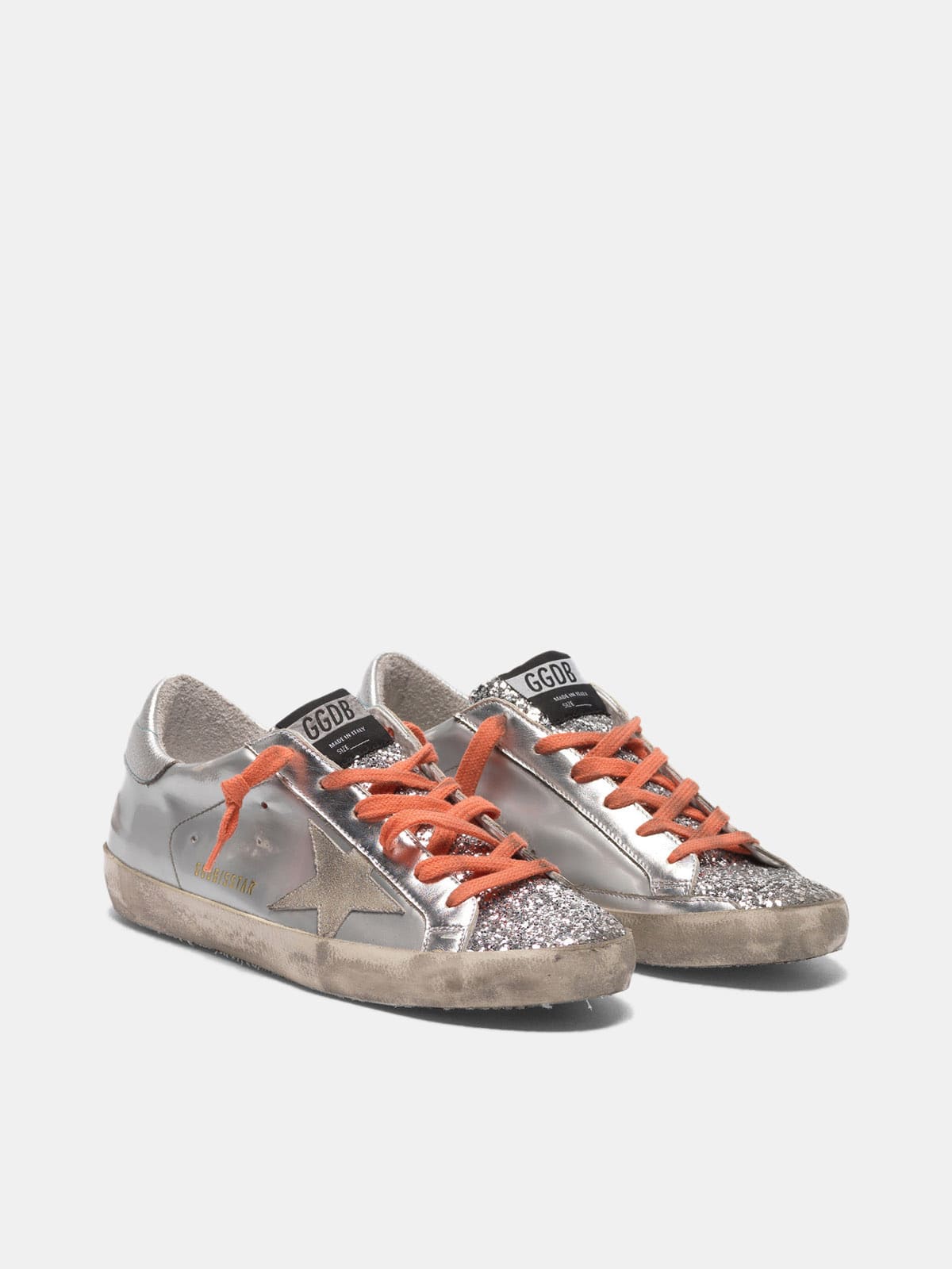 Women | Super-Star Sneakers Silver Laminated Leather & Glitter - Image 7