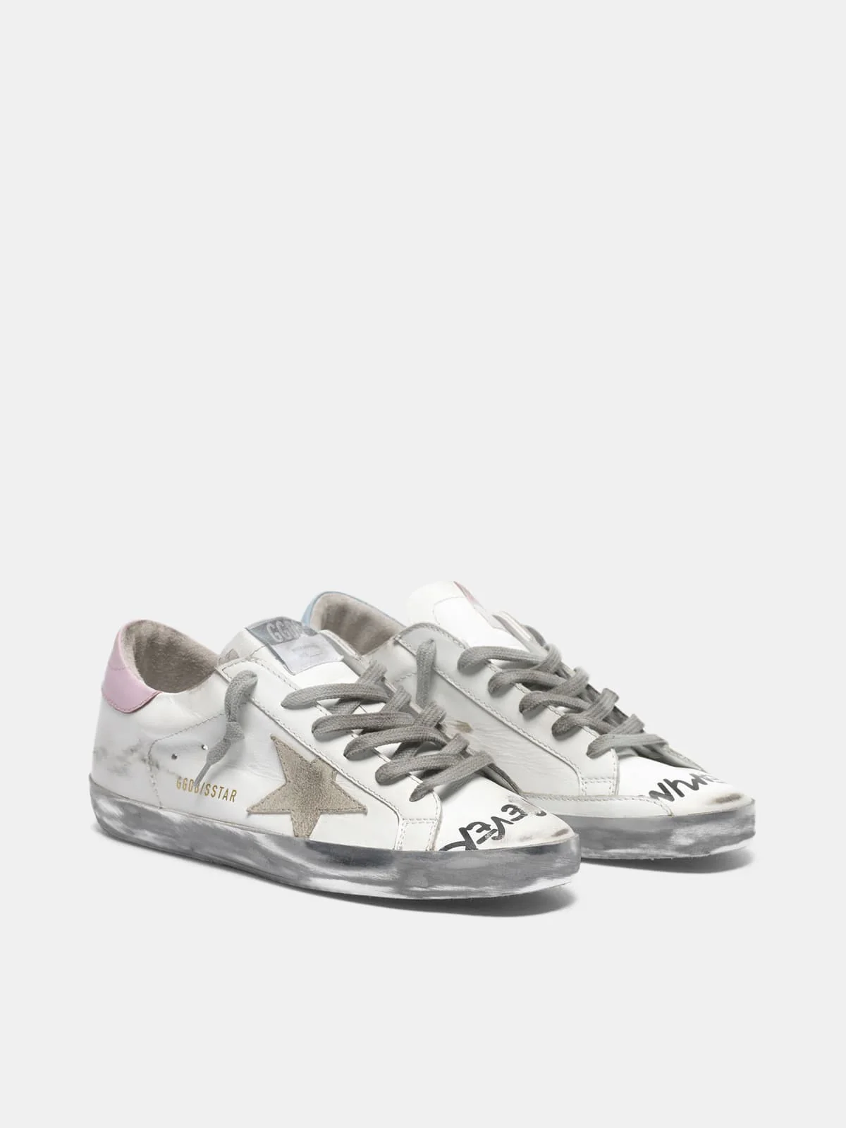 Women | Super-Star Sneakers with Handwritten Lettering & Two-Tone Heel Tabs - Image 2