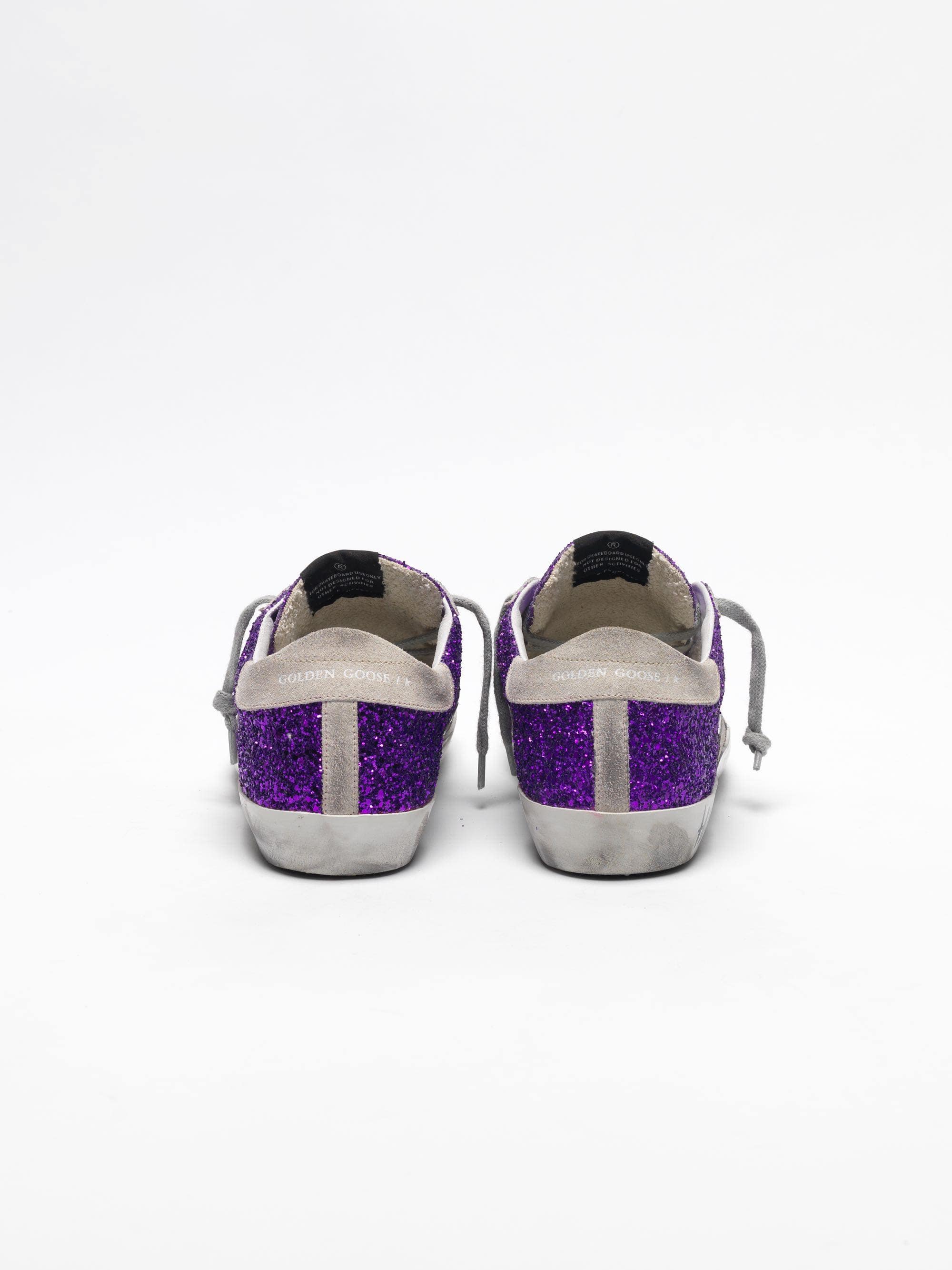 Women | Super-Star Sneakers with Purple Glitter & Lettering On The Foxing - Image 4