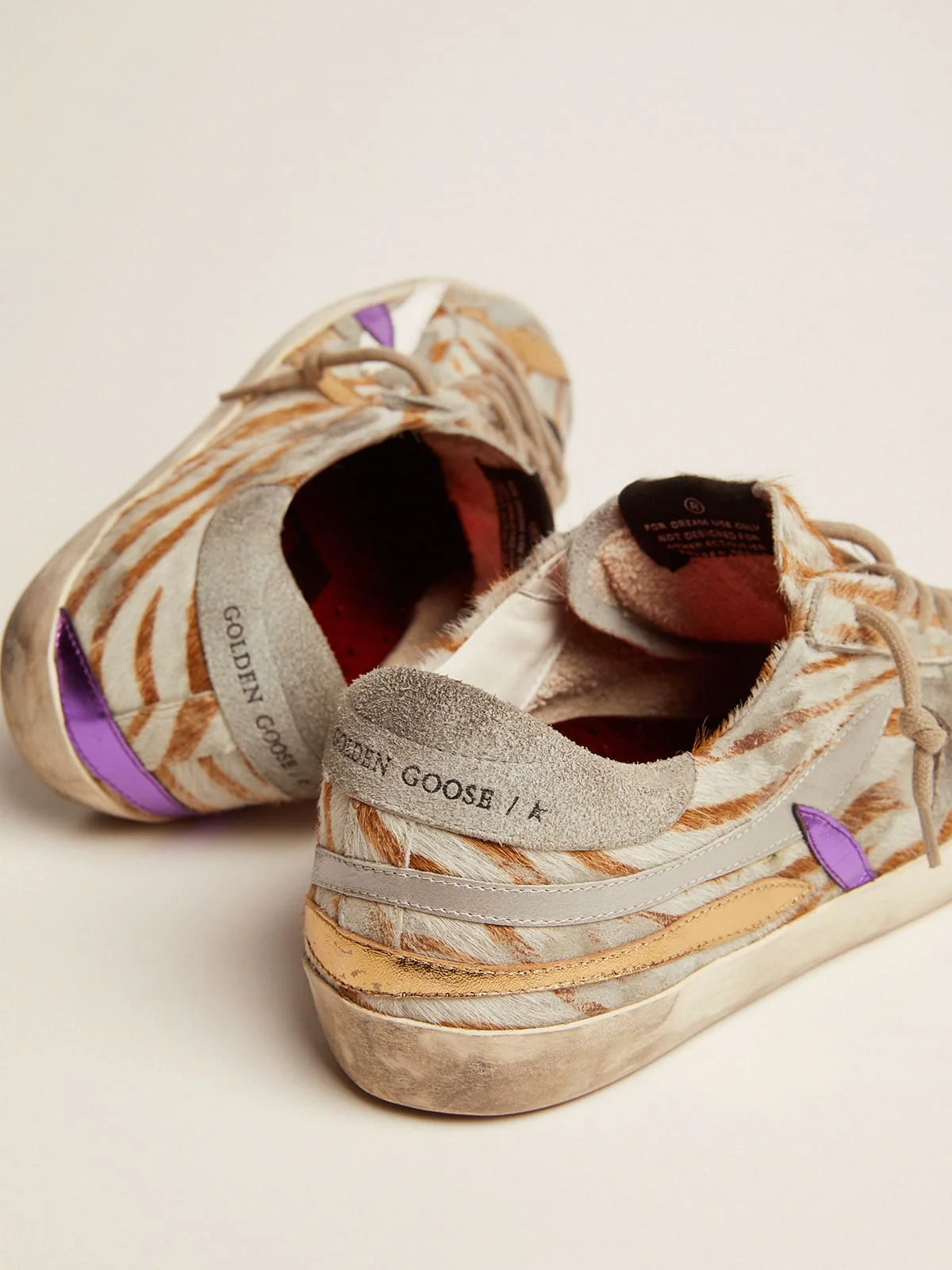 Women | Super-Star Sneakers Zebra-Print Pony Skin with Colored Laminated Leather Petals | Beige White Leo x Ice x Multicolor - Image 7