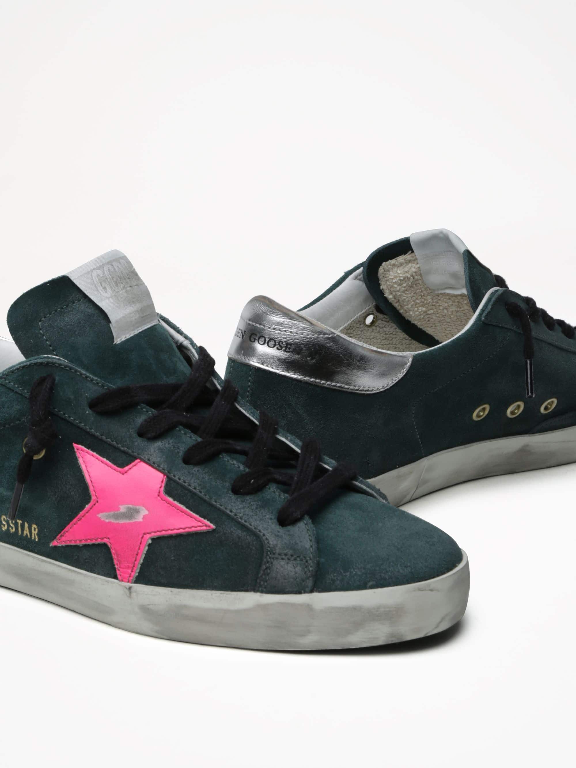 Women | Super-Star Suede Upper & Star Laminated Heel | Petrol x Fuchsia Fluo x Silver - Image 3