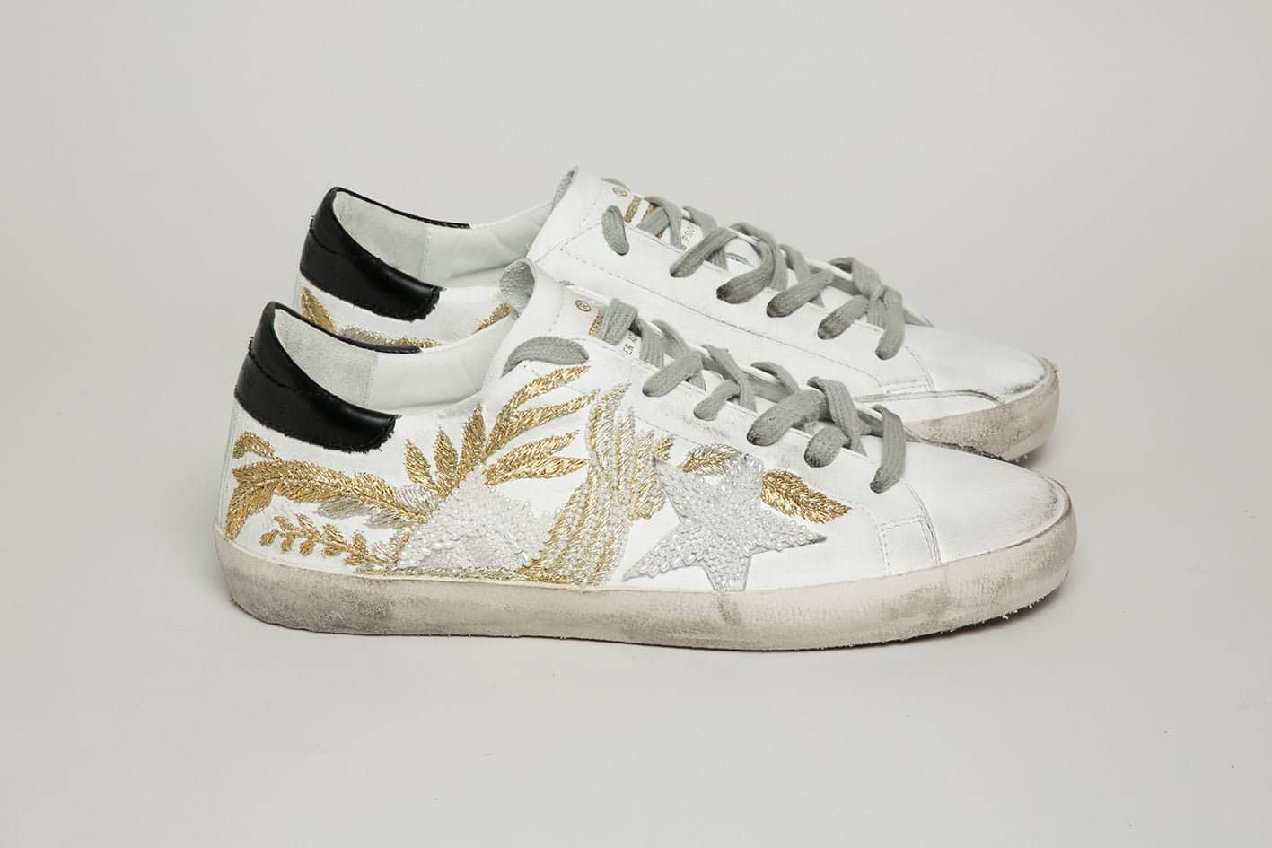Women | Super-Star with Golden Silver Embroidery & Black Heel Tab - Image 2