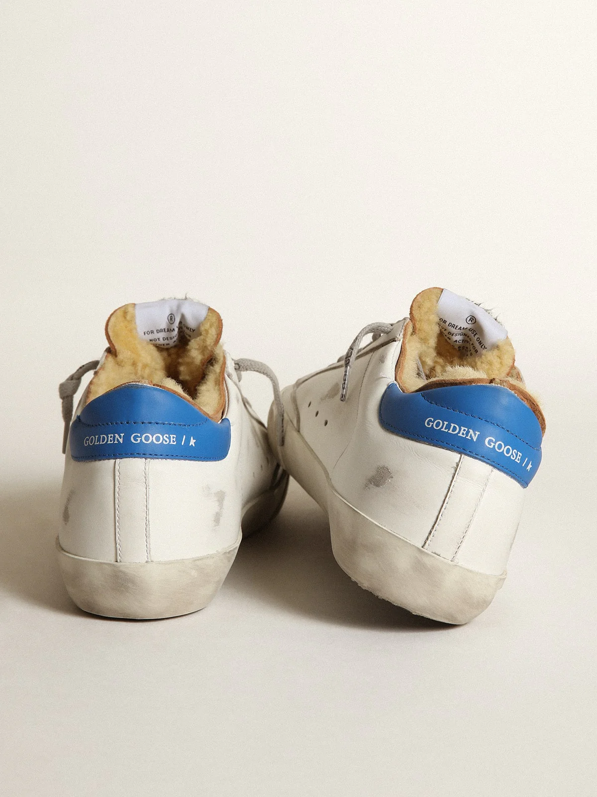 Women | Super-Star with Shearling Lining & Perforated Star | White x Tobacco x Blue - Image 7