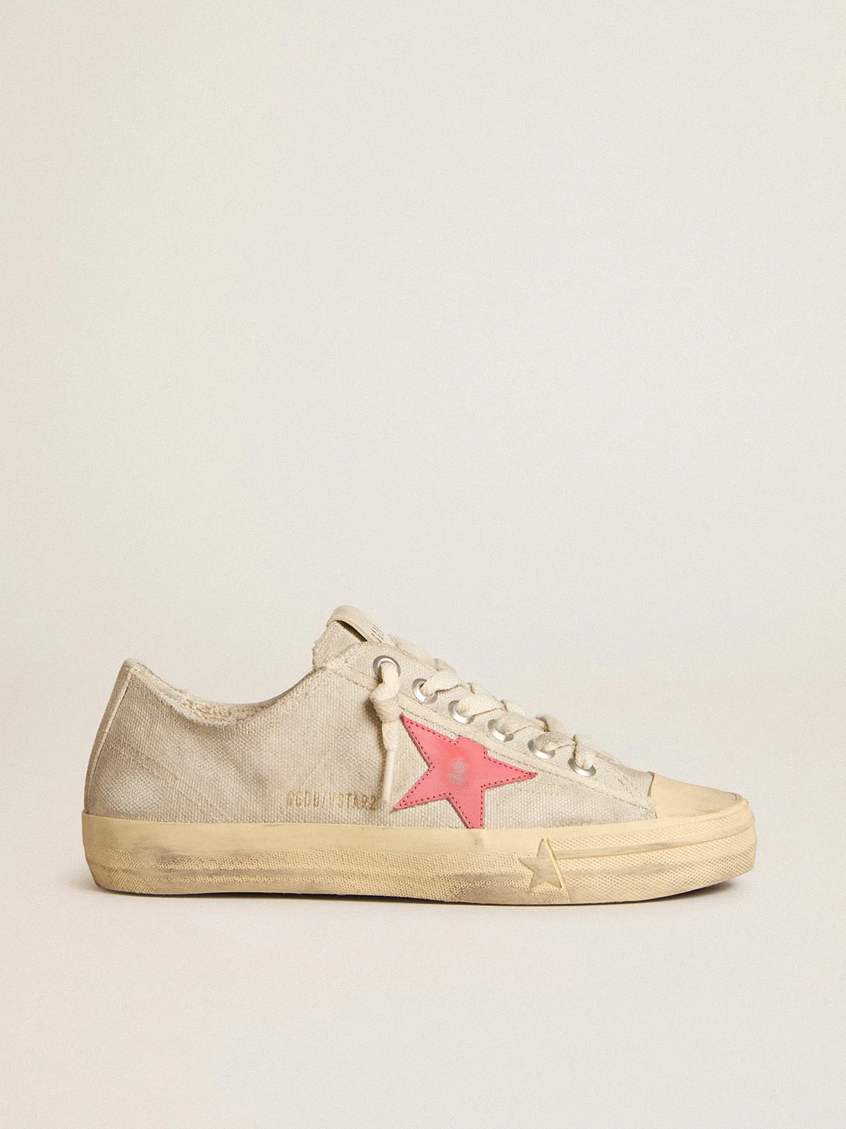 Women | V-Star Light Gray Canvas with A Red Leather Star | Light Grey x Mineral Red - Image 8