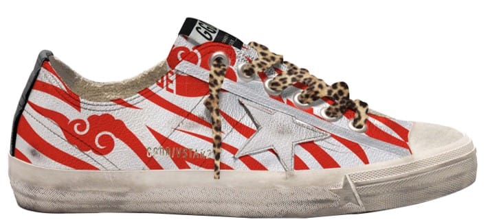 Women | V-Star Ltd Silver & Red Laminated Leather with Tiger Print | Silver x Red Print x Black - Image 6