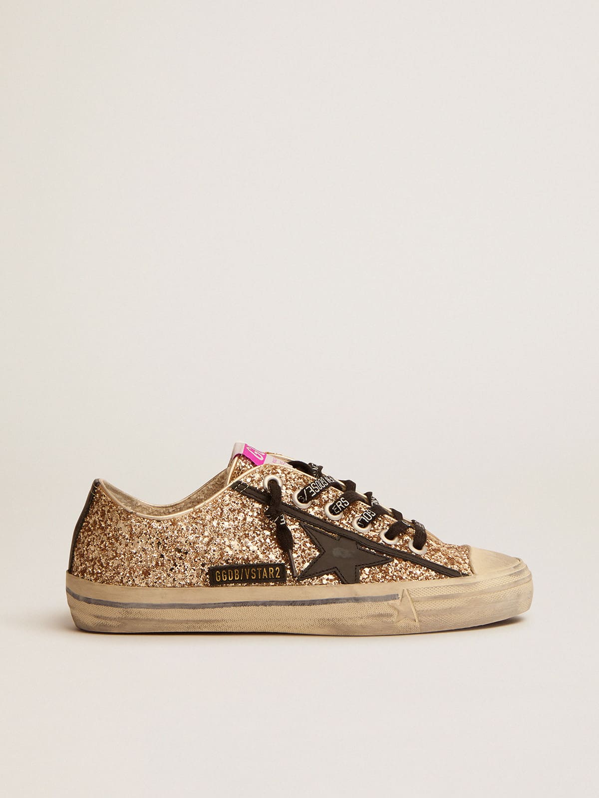 Women | V-Star Ltd Sneakers Gold Glitter with Black Details | Gold x Black - Image 2
