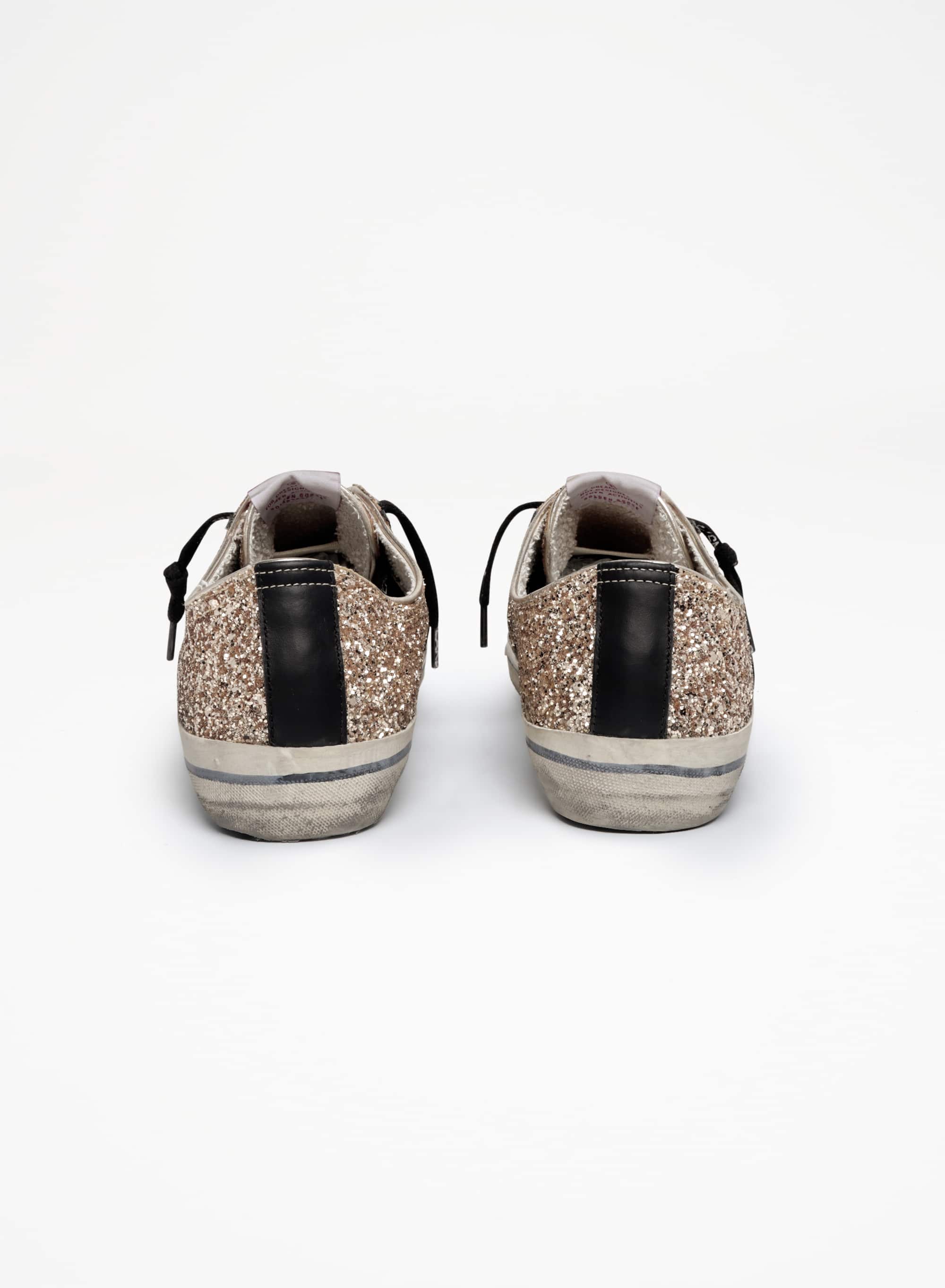 Women | V-Star Ltd Sneakers Gold Glitter with Black Details | Gold x Black - Image 7