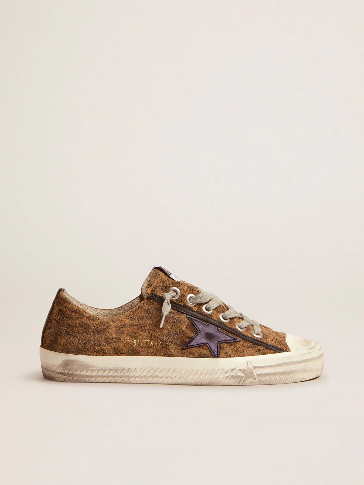 Women | V-Star Ltd Sneakers Leopard-Print Suede with A Black Laminated Leather Star | Beige Brown Leo x Night Blue x Black - Image 3