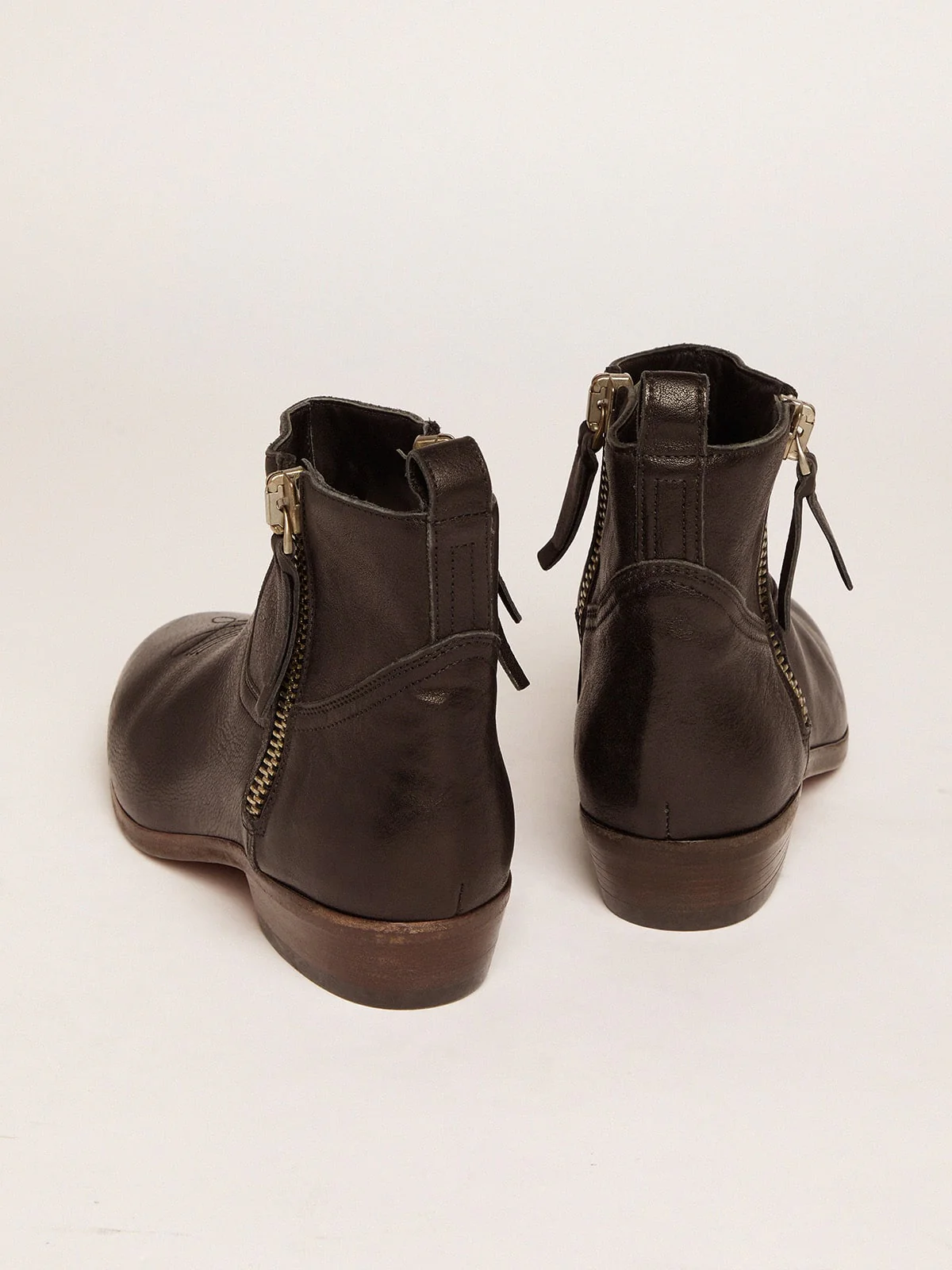 Women | Viand Ankle Boots Leather with Cowboy-Style Decoration | Black - Image 5